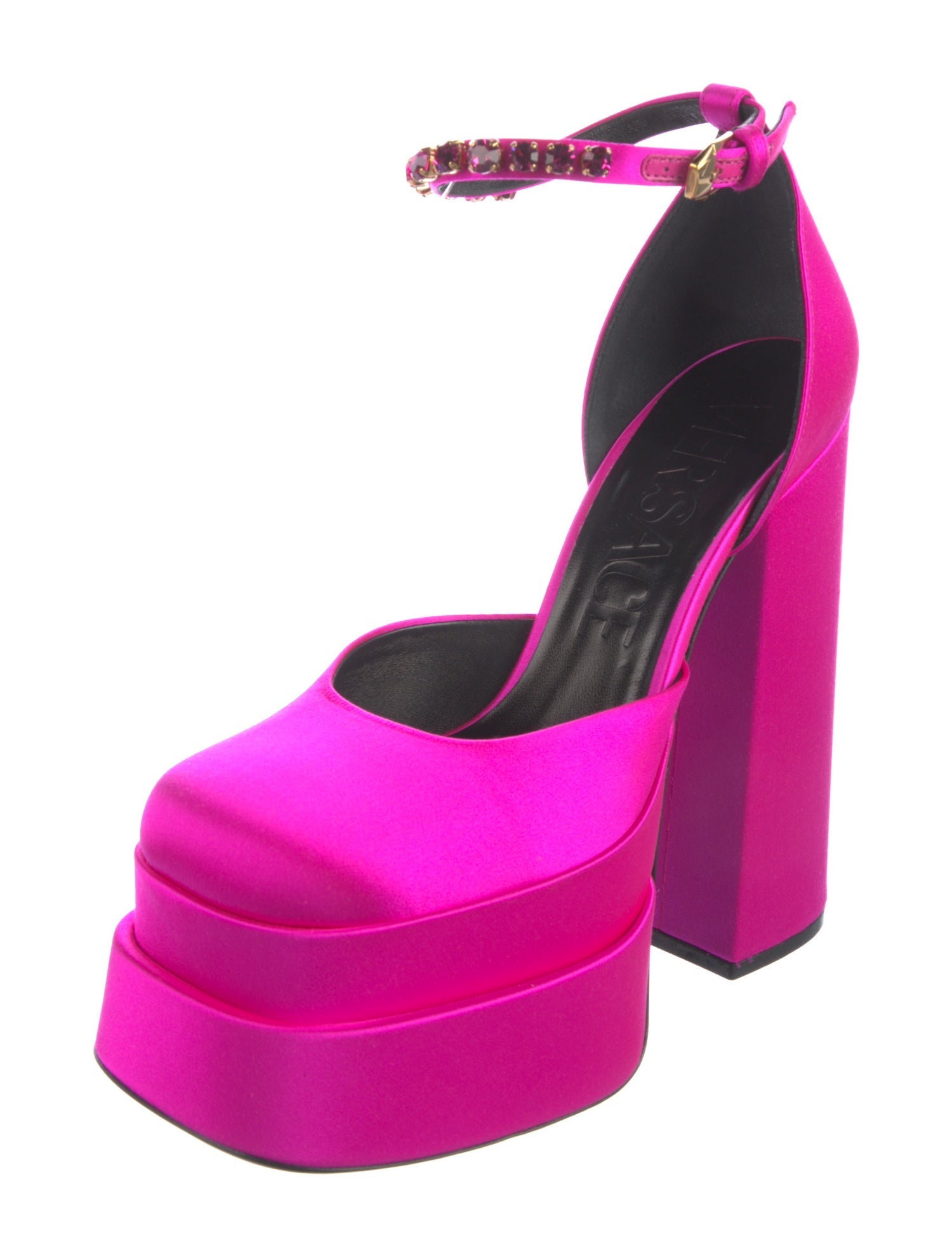 Versace Medusa Insignia Satin D'Orsay Pumps