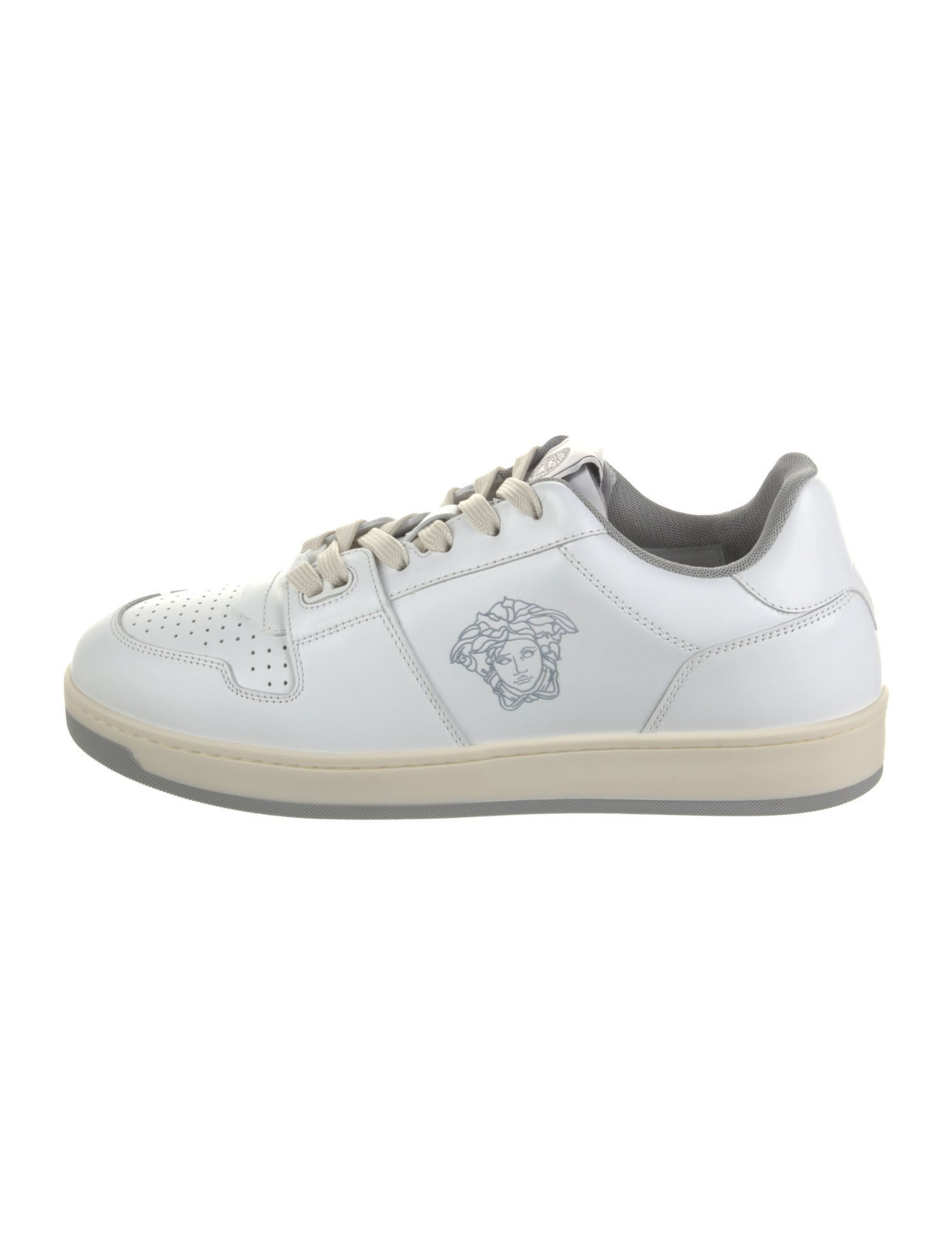 Versace Leather Graphic Print Sneakers