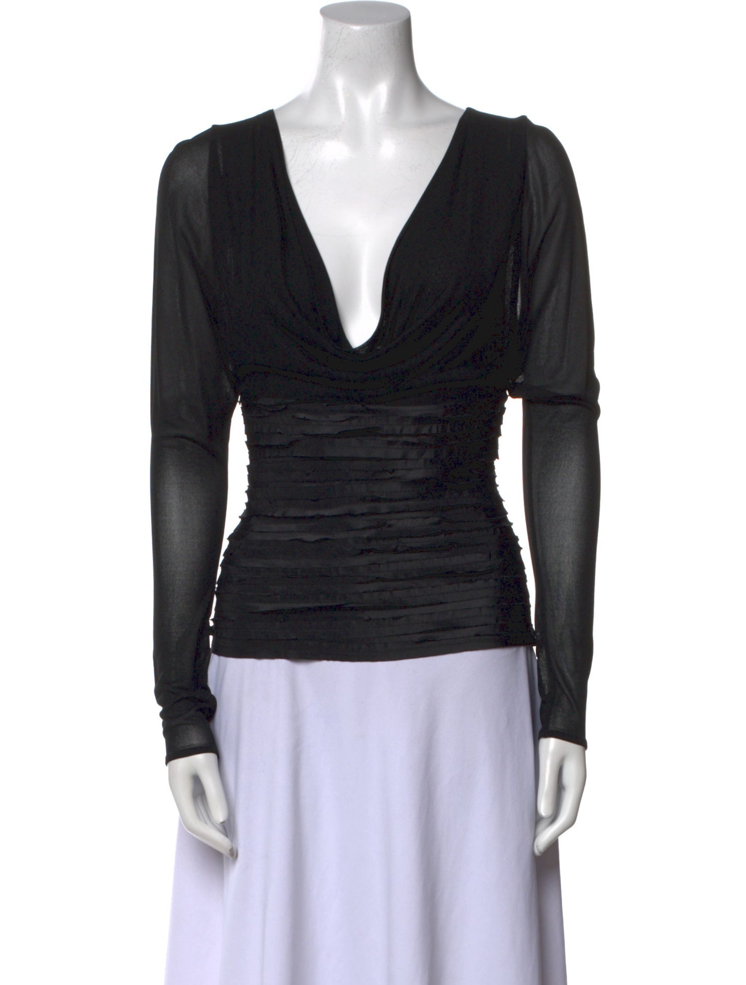 Versace V-Neck Long Sleeve Top