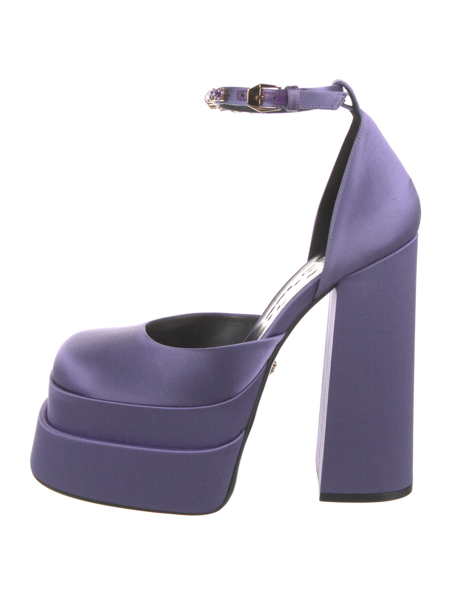 Versace Medusa Insignia Satin D'Orsay Pumps