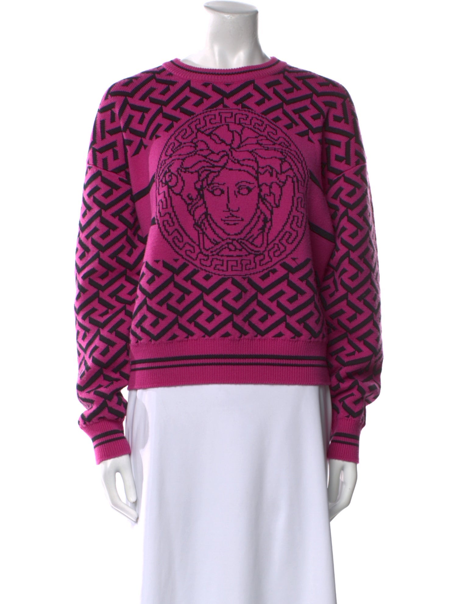 Versace Printed Crew Neck Sweater