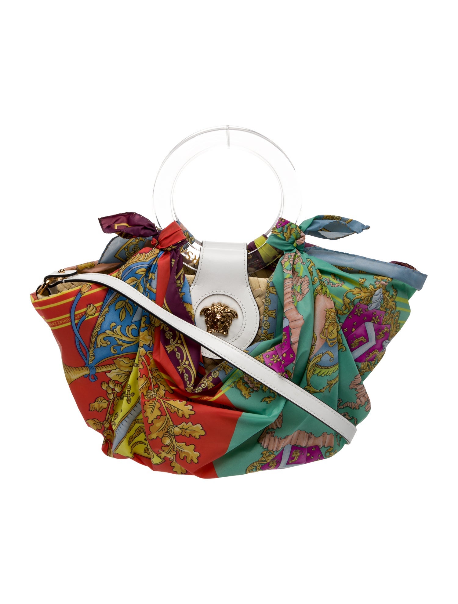 Versace Straw Top Handle Bag