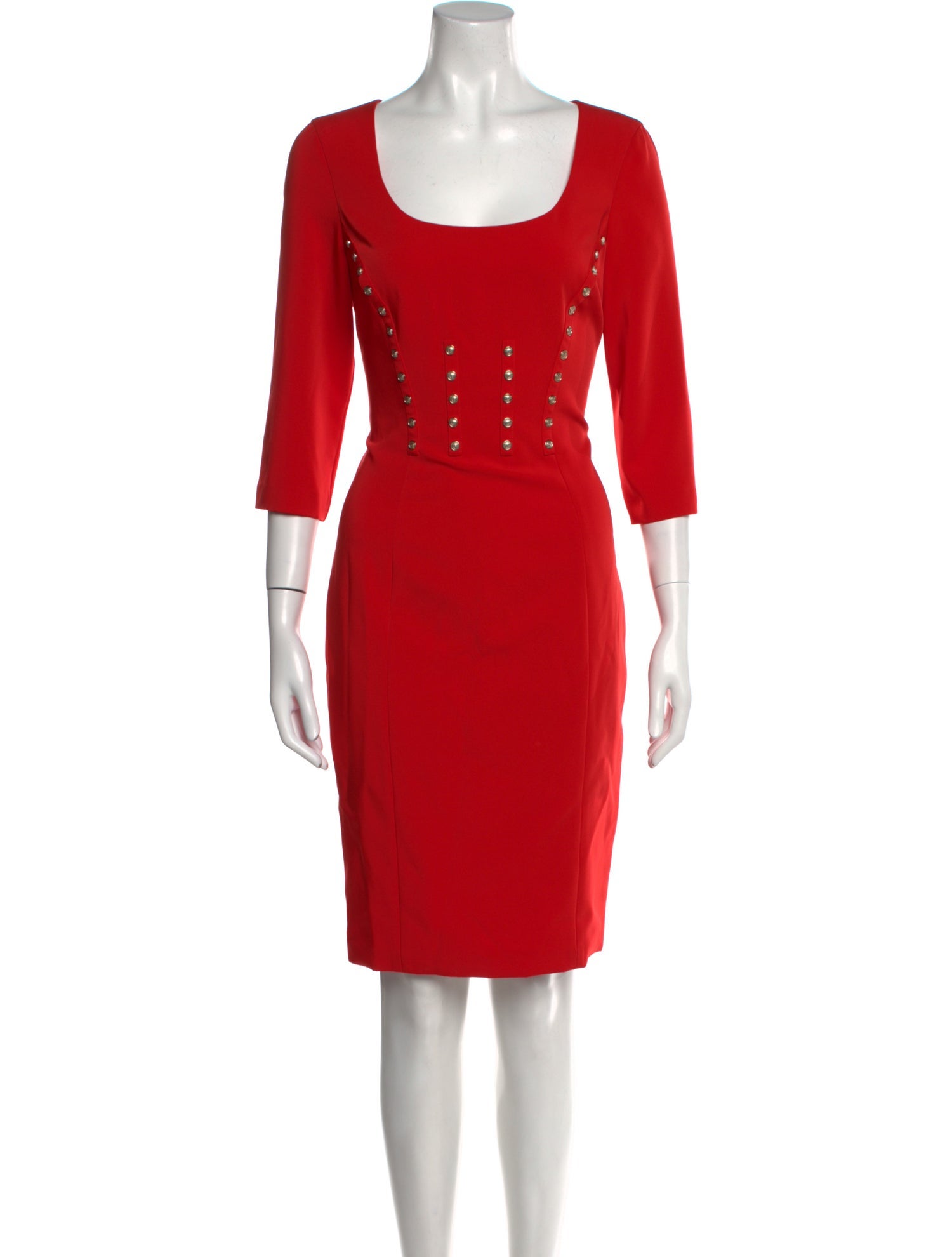 Versace Square Neckline Knee-Length Dress