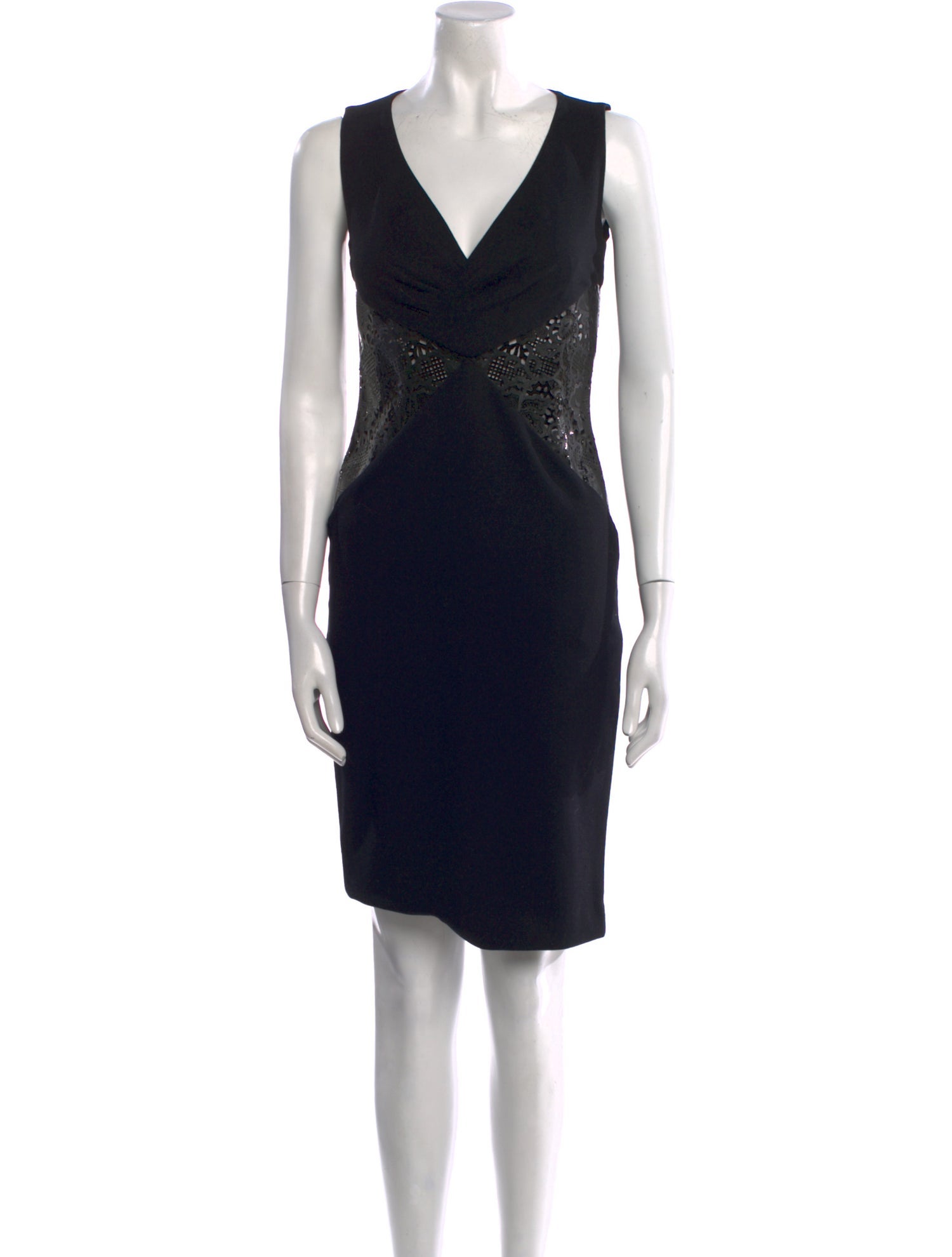 Versace V-Neck Knee-Length Dress