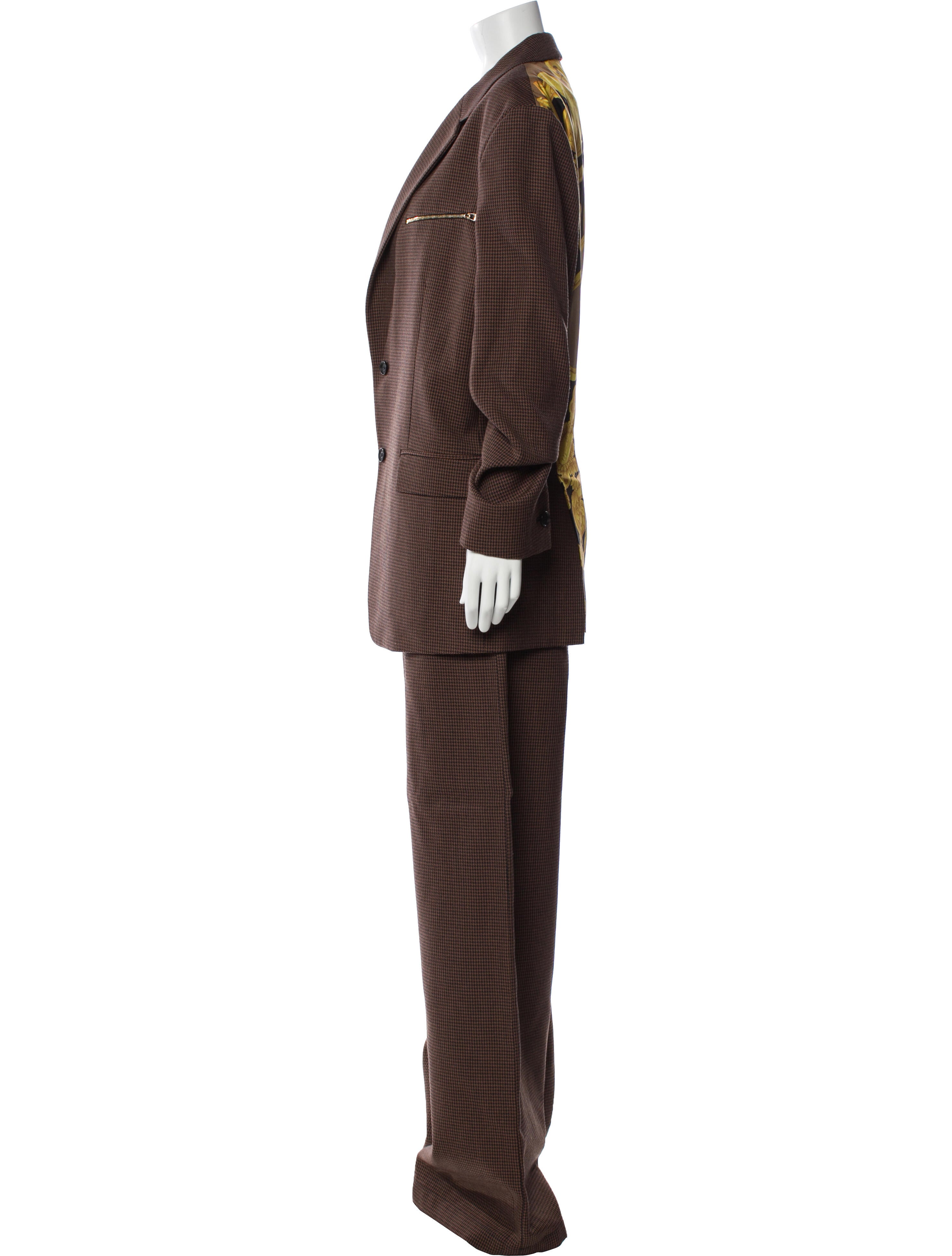 Versace Virgin Wool Striped Pantsuit