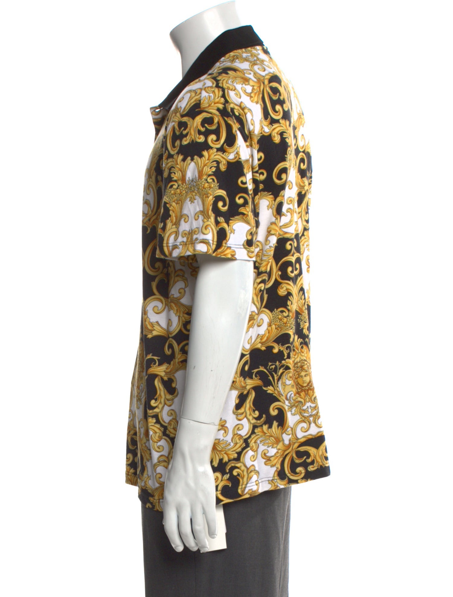 Versace Paisley Print Crew Neck Polo Shirt