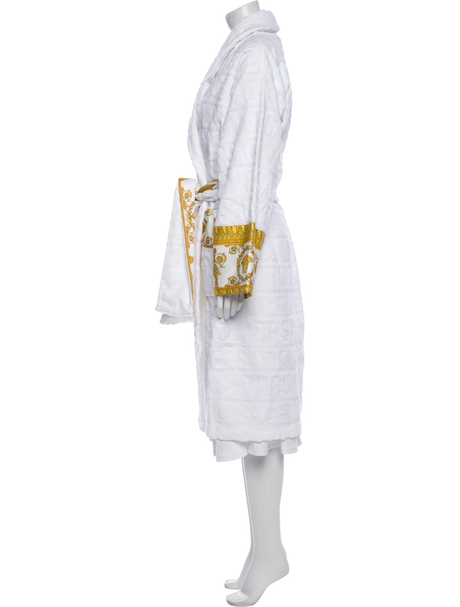 Versace Printed Embroidered Accent Robe