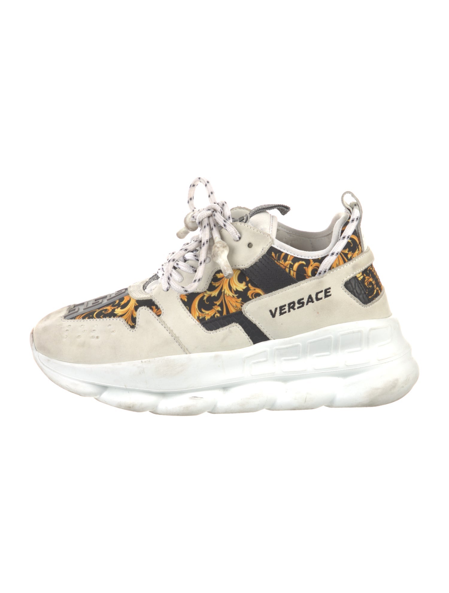 Versace Nubuck Printed Chunky Sneakers
