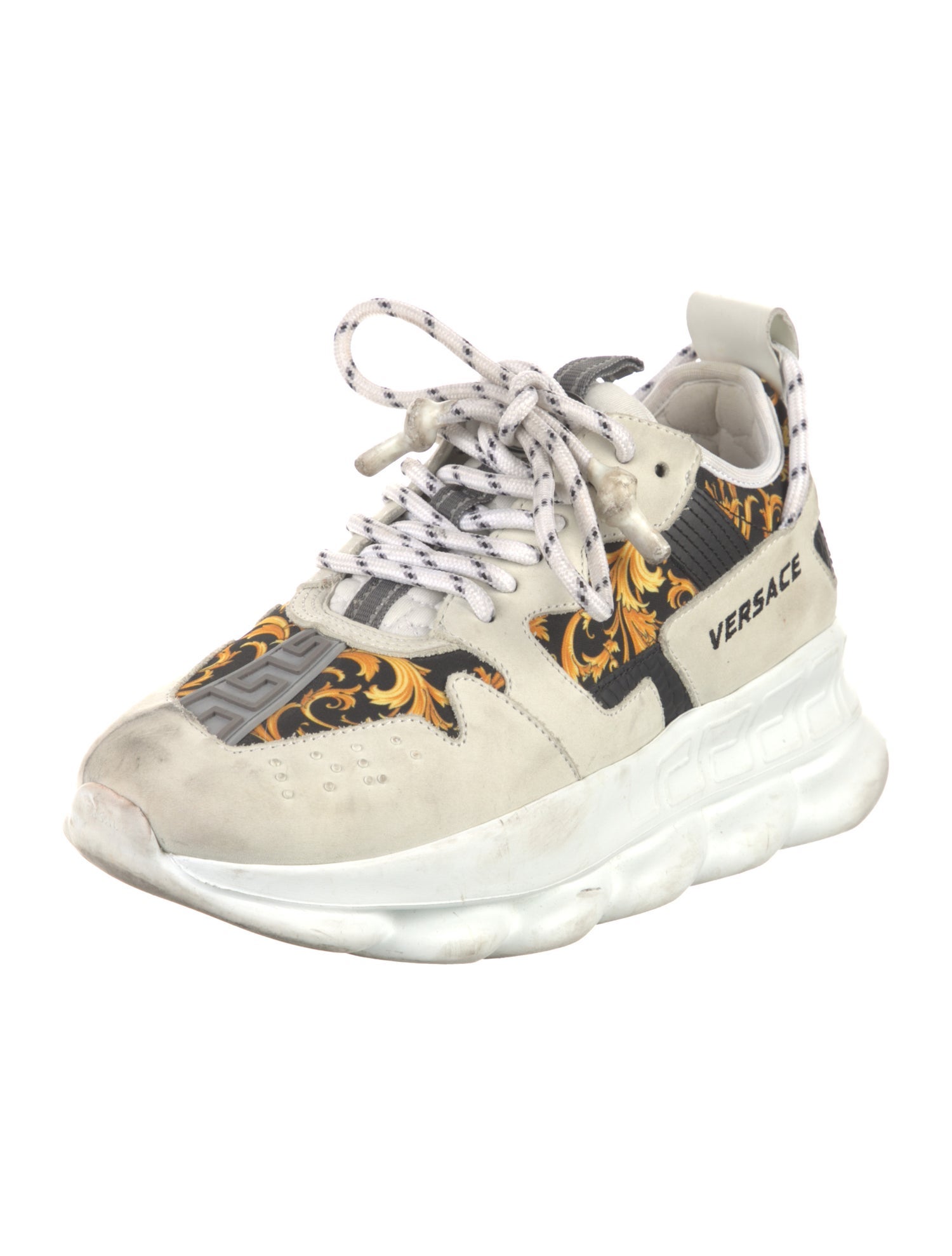 Versace Nubuck Printed Chunky Sneakers