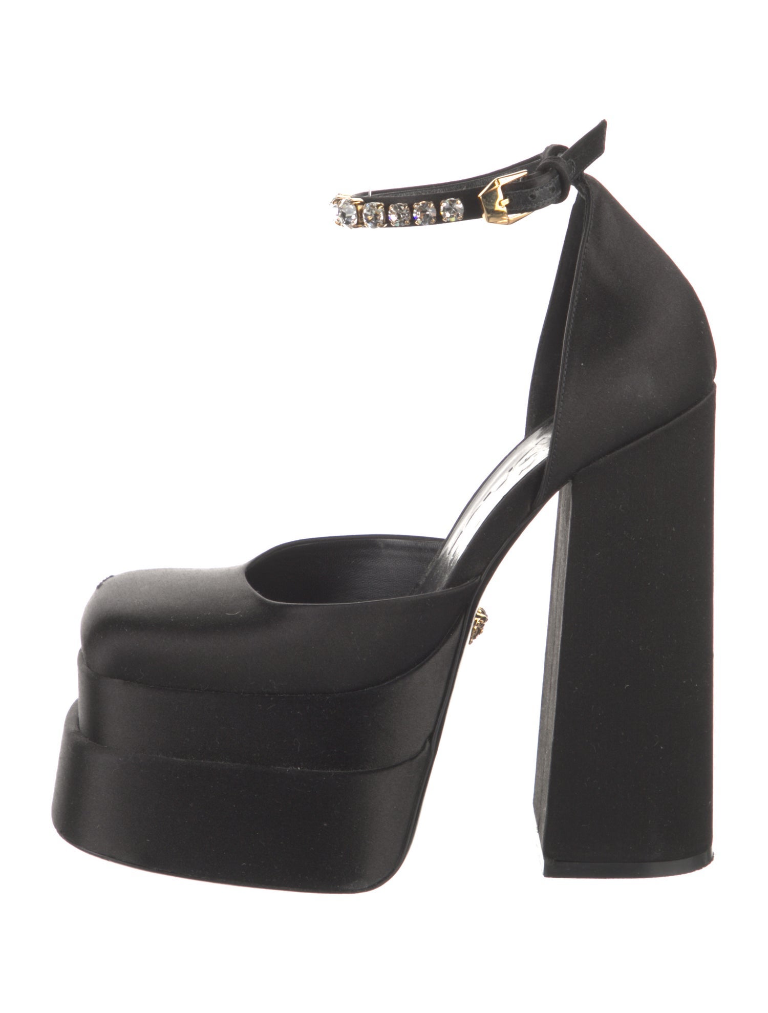 Versace Medusa Insignia Satin D'Orsay Pumps
