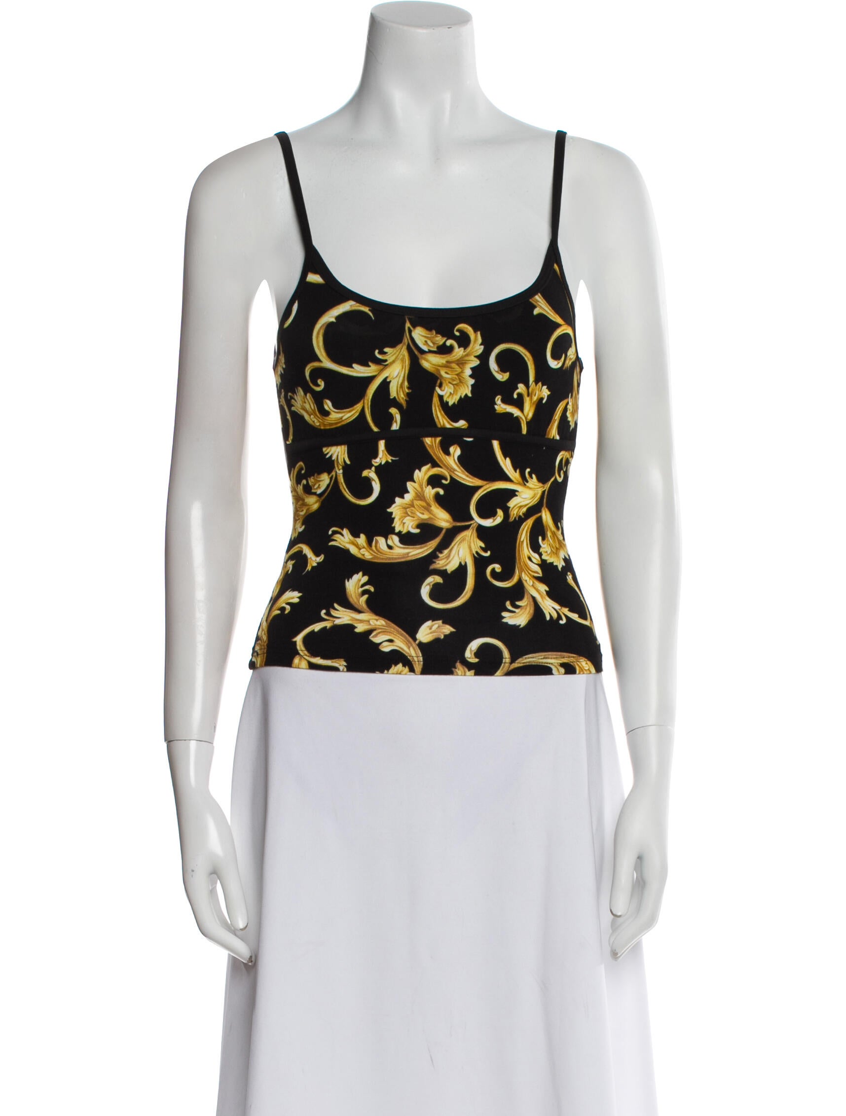 Versace Printed Scoop Neck Top w/ Tags
