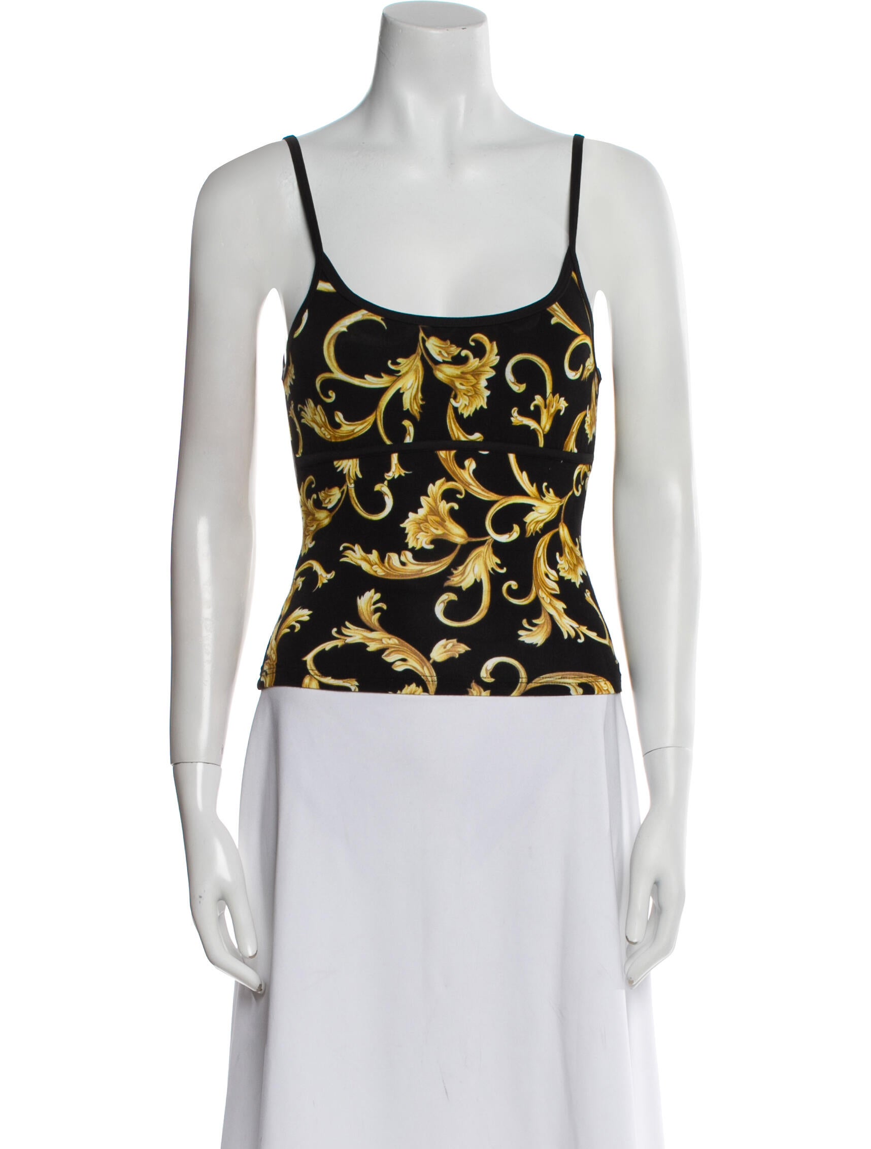 Versace Printed Scoop Neck Top w/ Tags