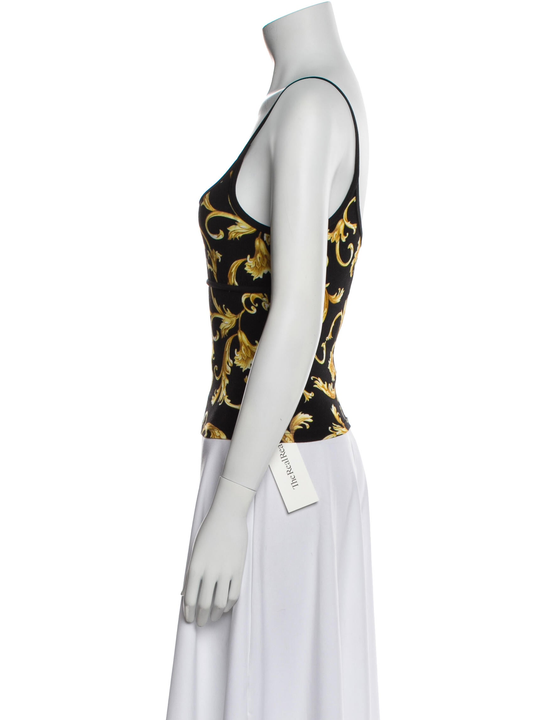 Versace Printed Scoop Neck Top w/ Tags