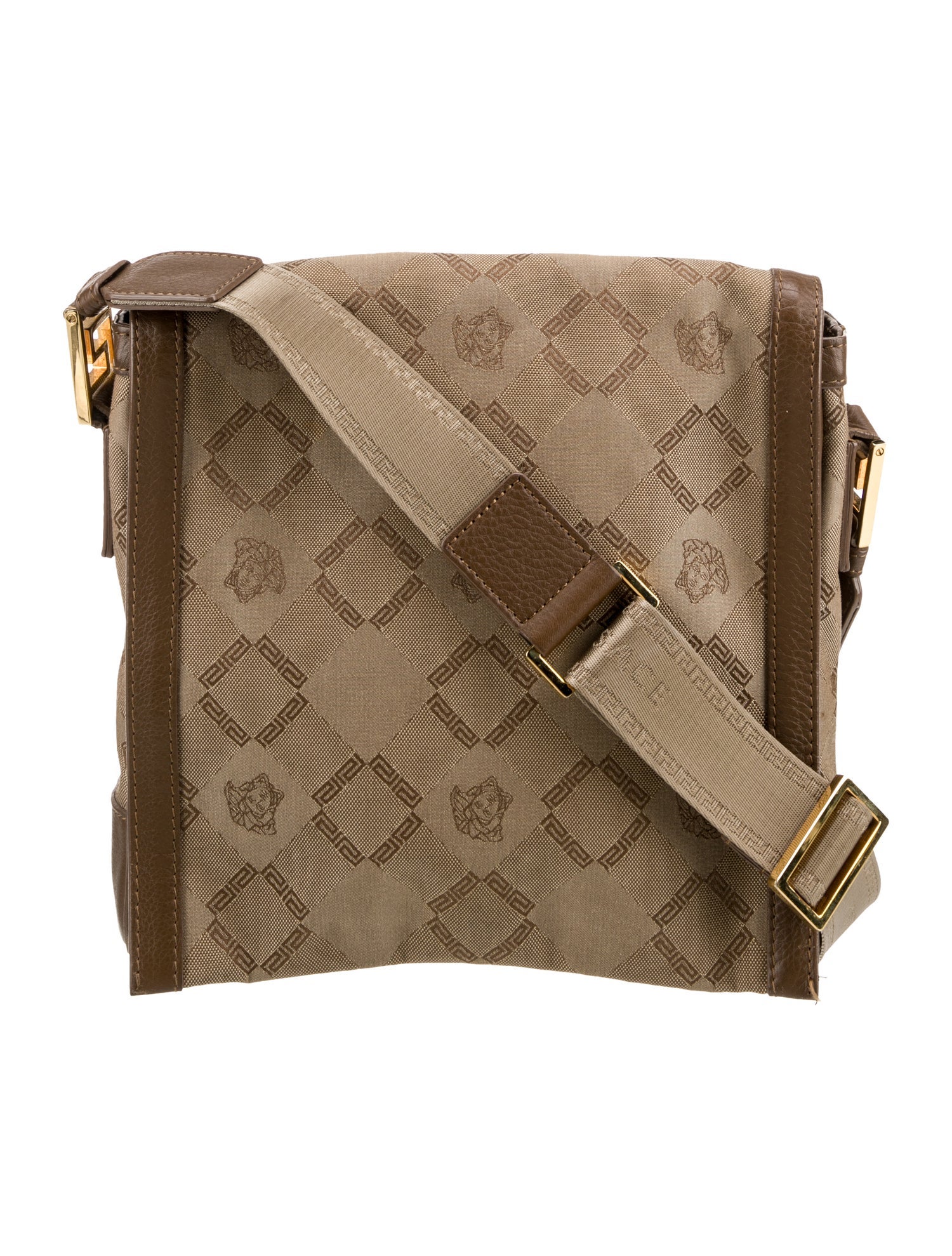 Versace Canvas Messenger Bag