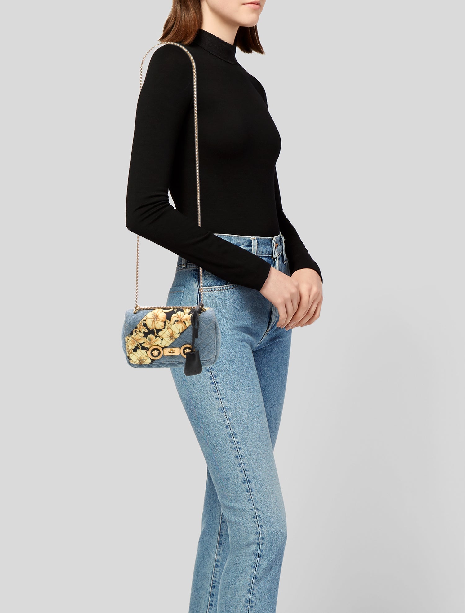 Versace Denim Shoulder Bag