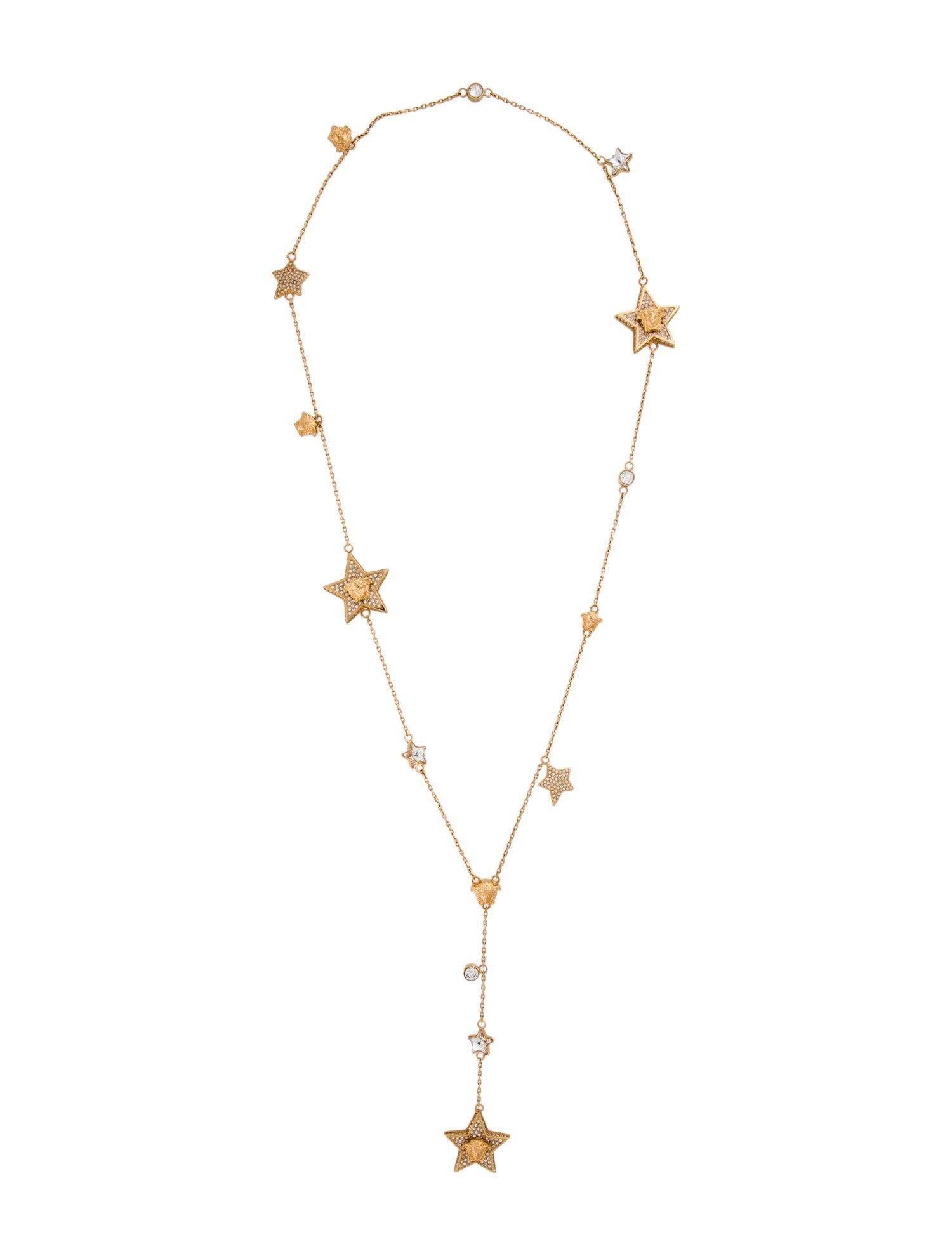 Versace Crystal Medusa Star Station Necklace