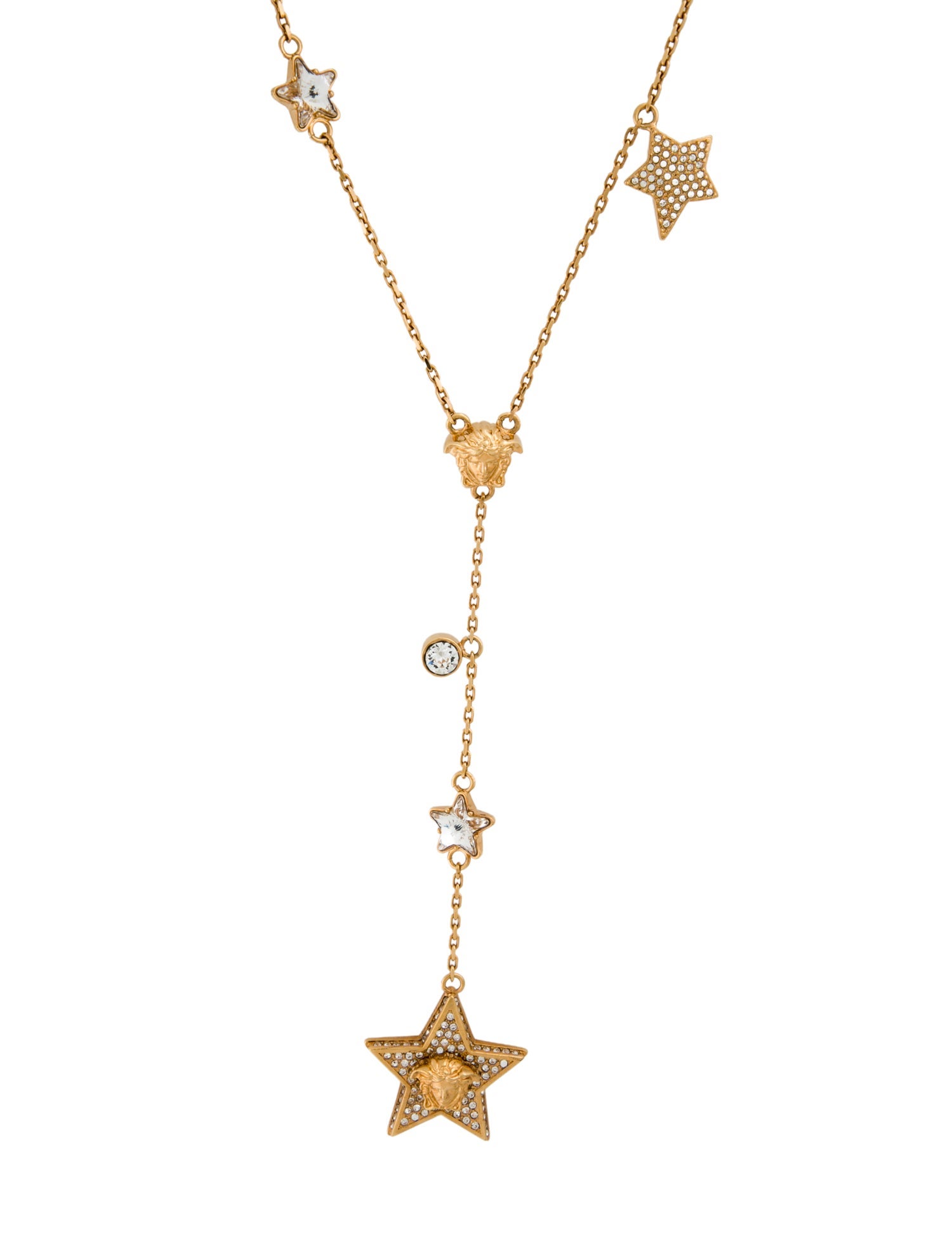 Versace Crystal Medusa Star Station Necklace