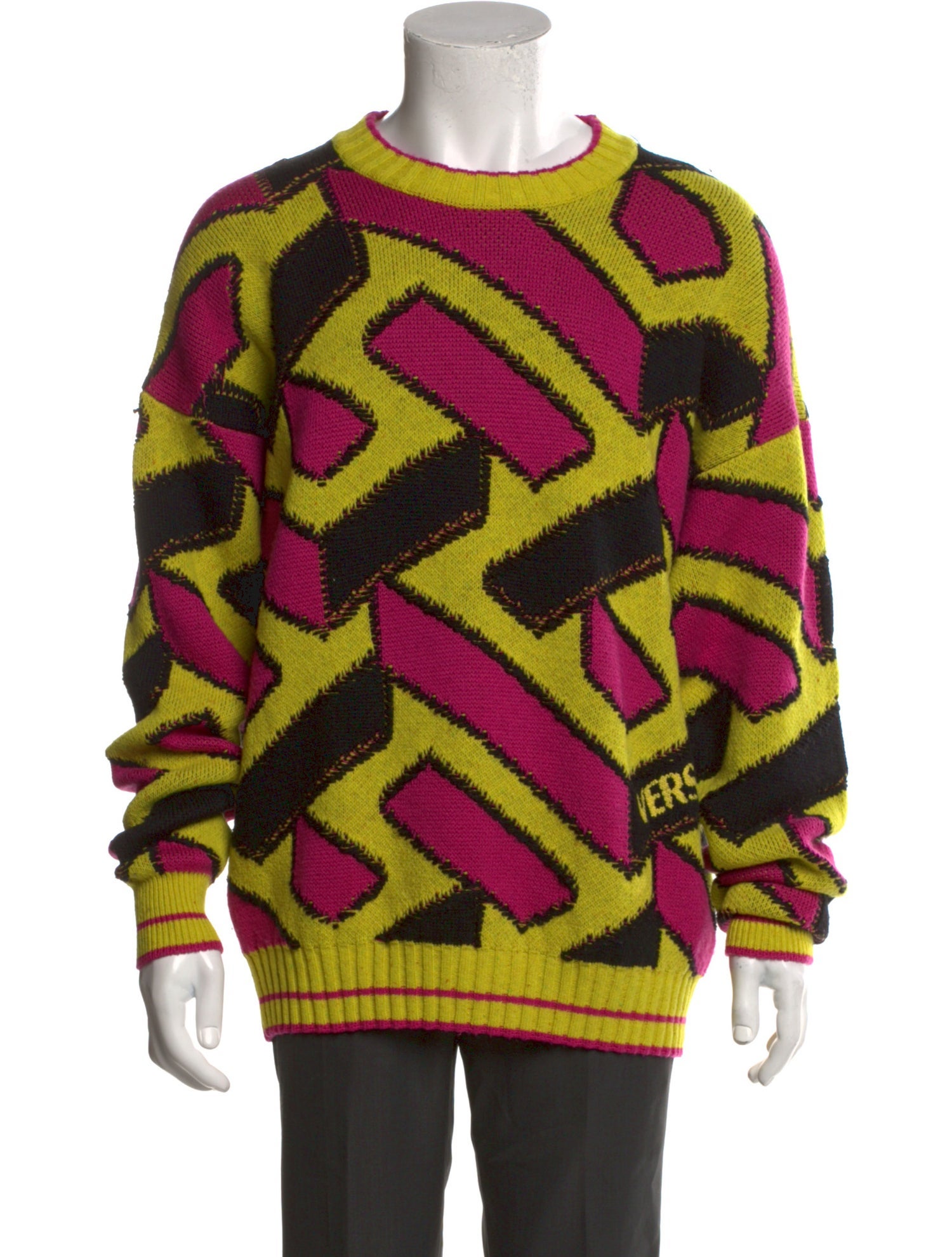 Versace Virgin Wool Printed Pullover
