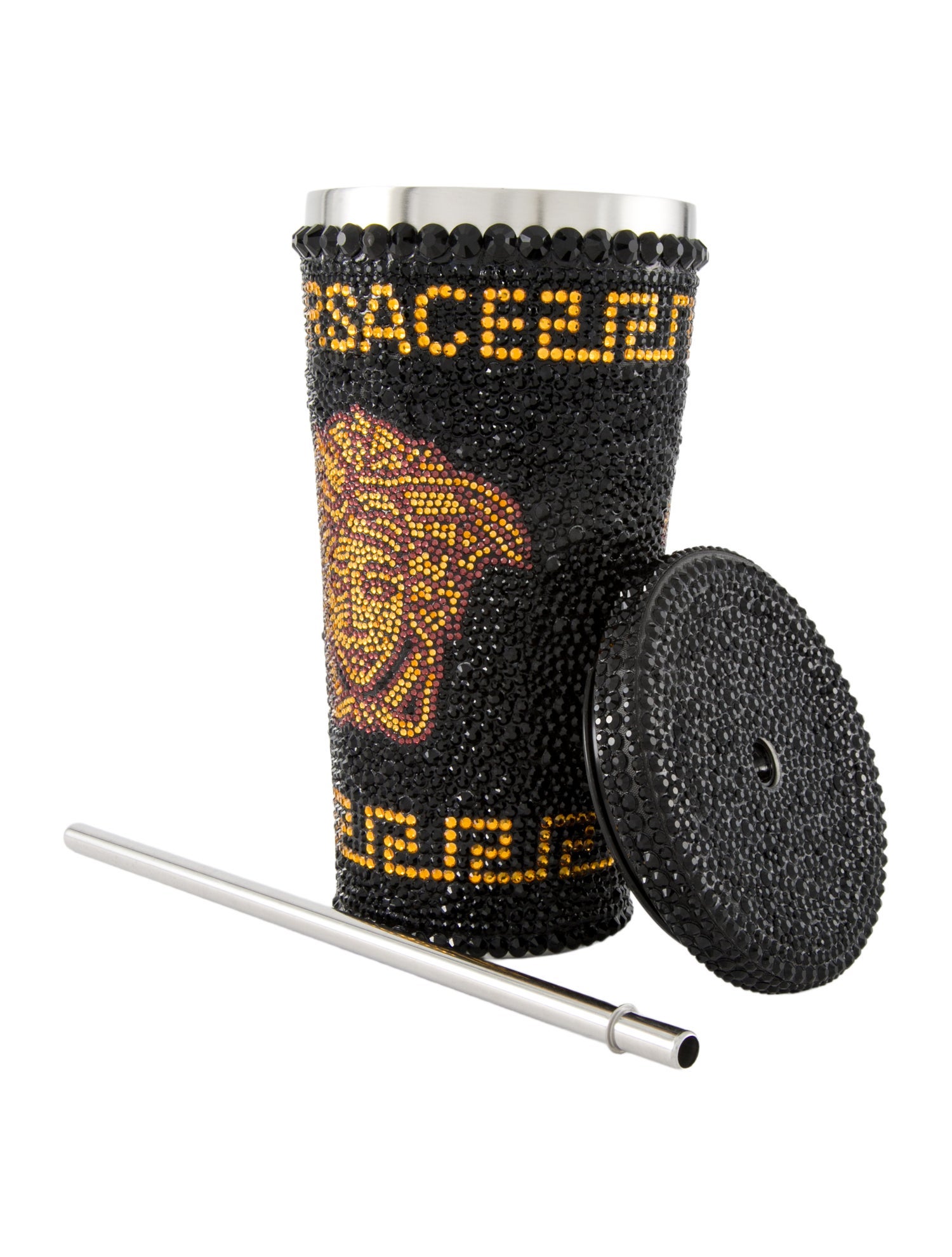 Versace Crystal Studded Medusa Travel Cup w/ Tags