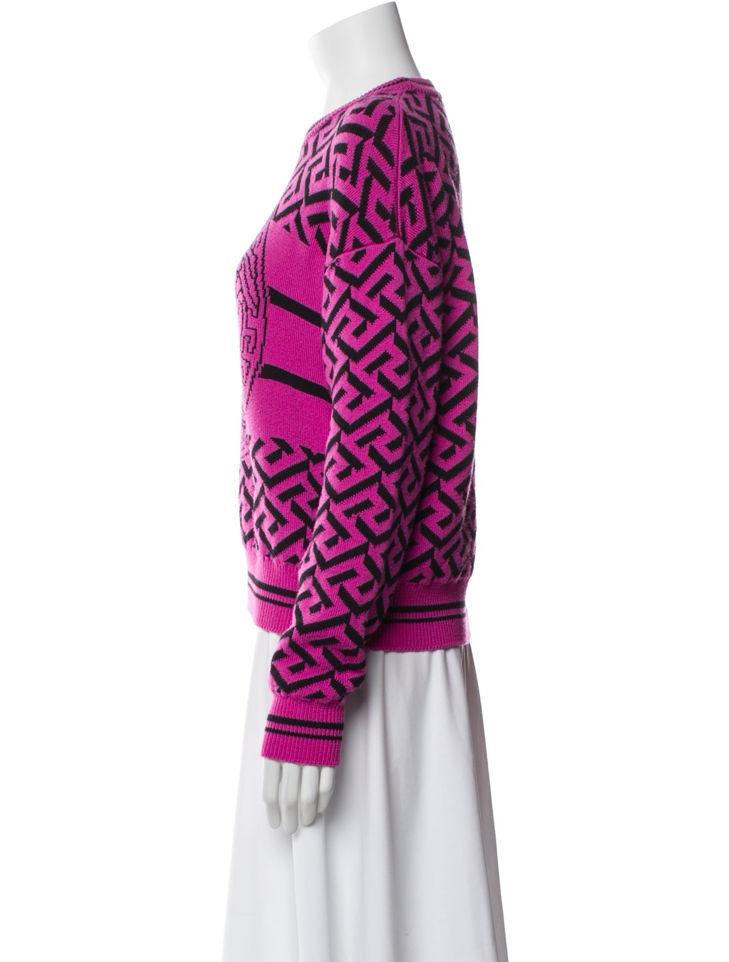 Versace Virgin Wool Printed Sweater