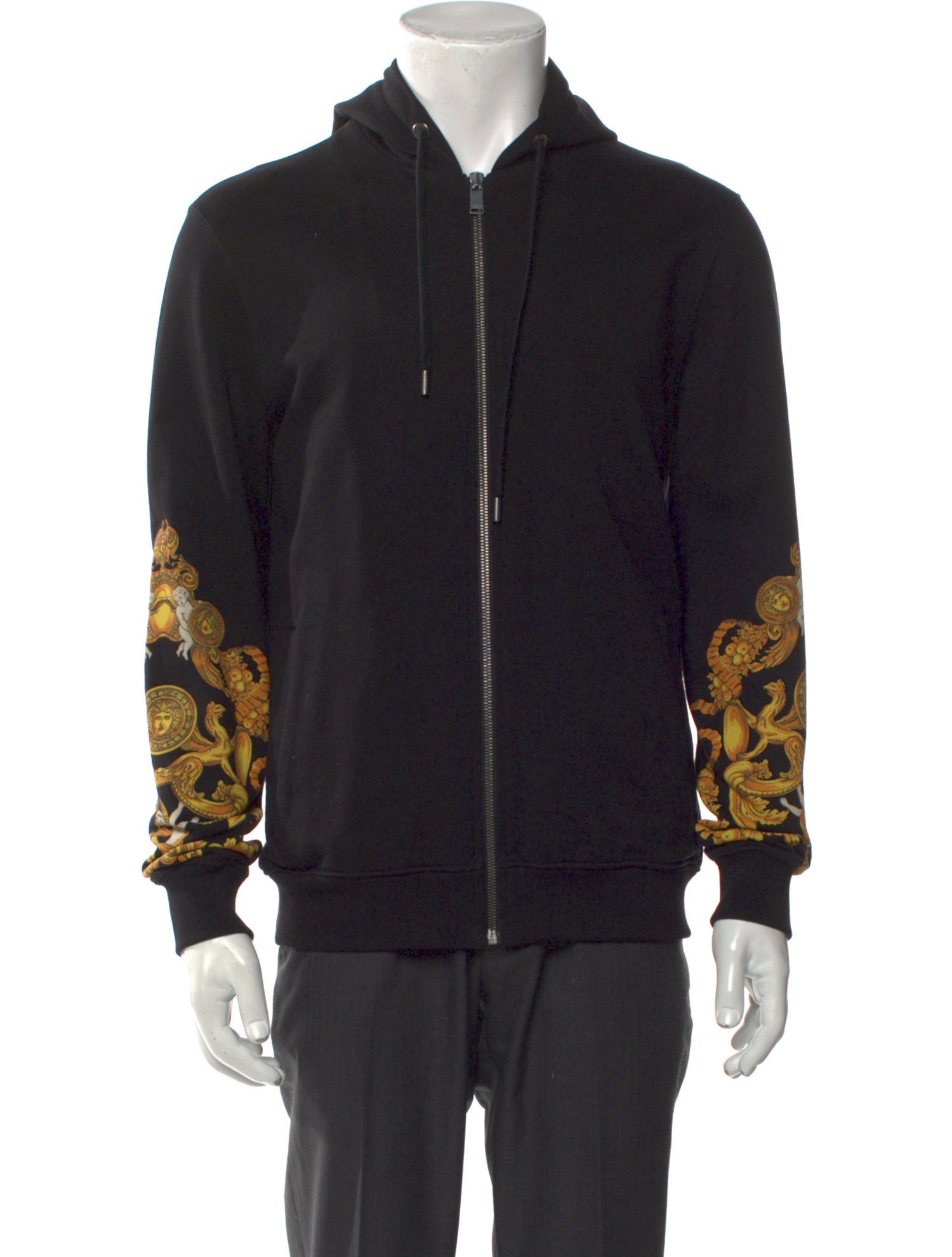 Versace Printed V-Neck Hoodie