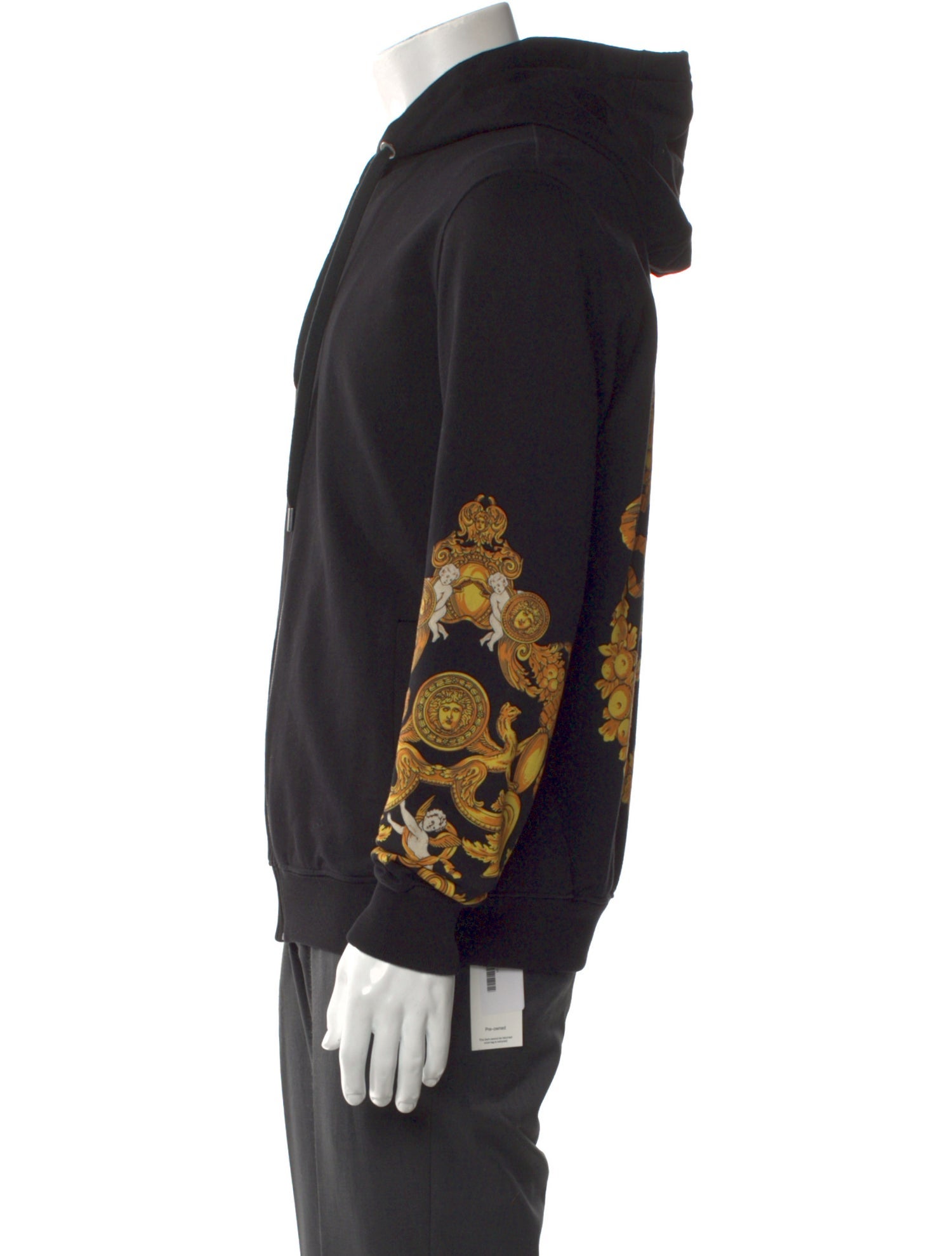 Versace Printed V-Neck Hoodie