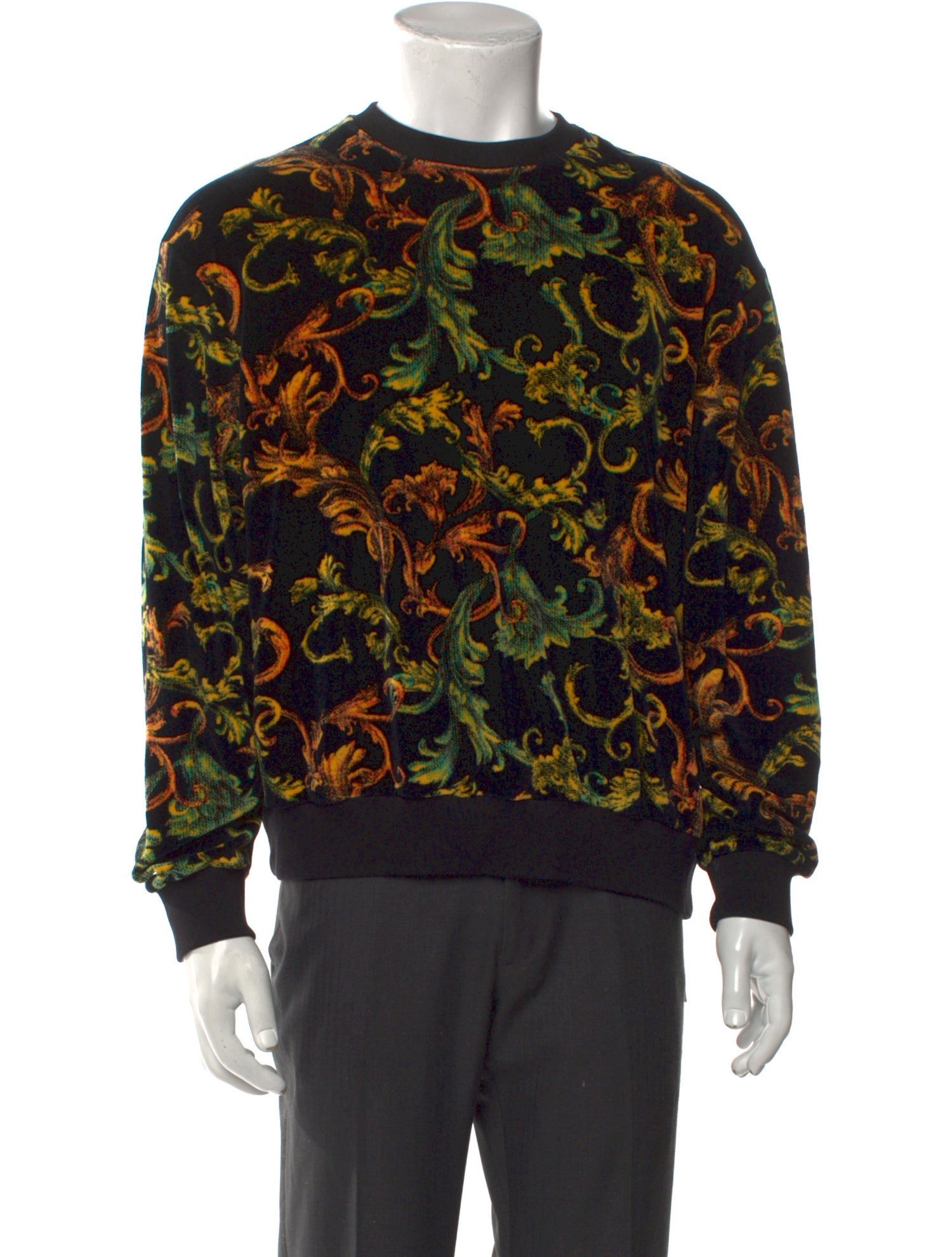 Versace Printed Crew Neck Pullover