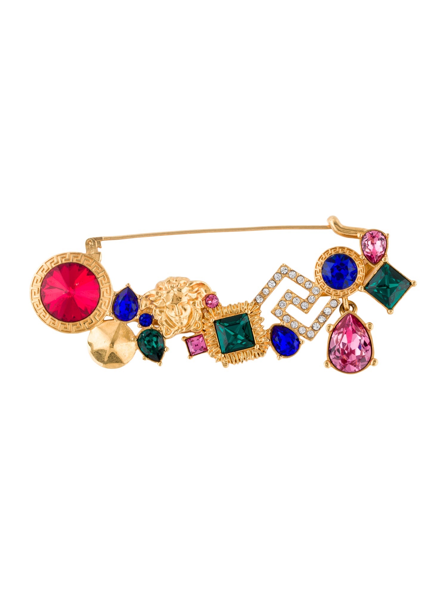 Versace Crystal Medusa Brooch