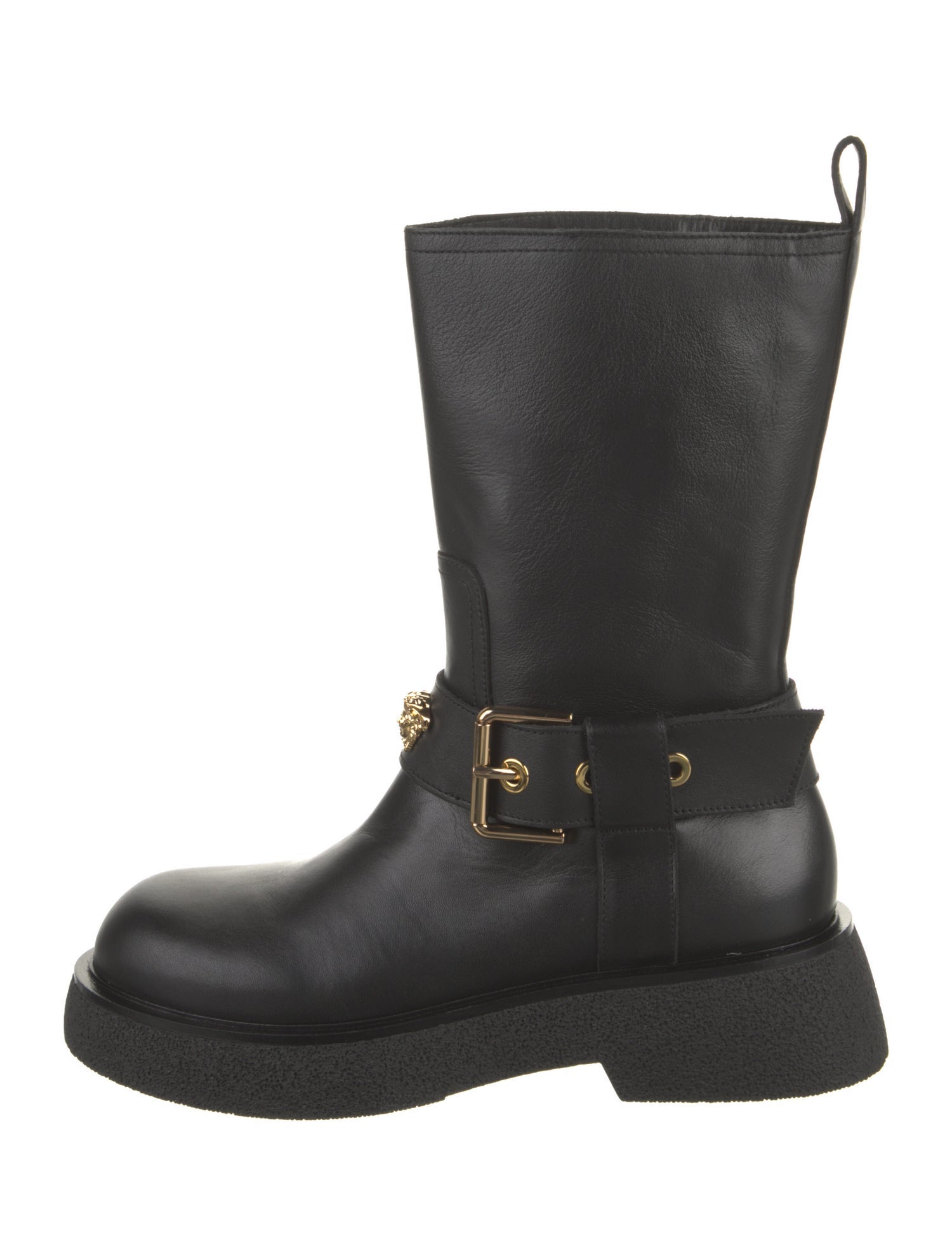 Versace Leather Moto Boots