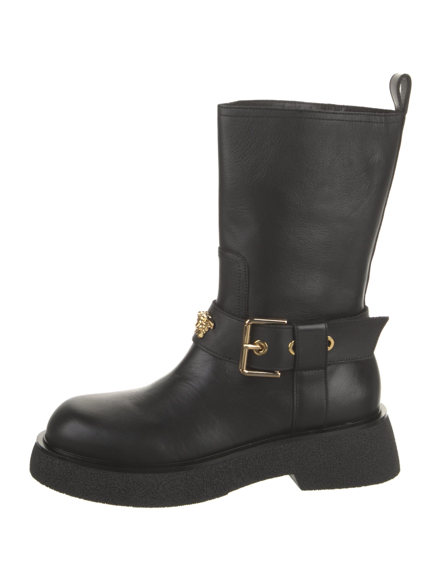 Versace Leather Moto Boots