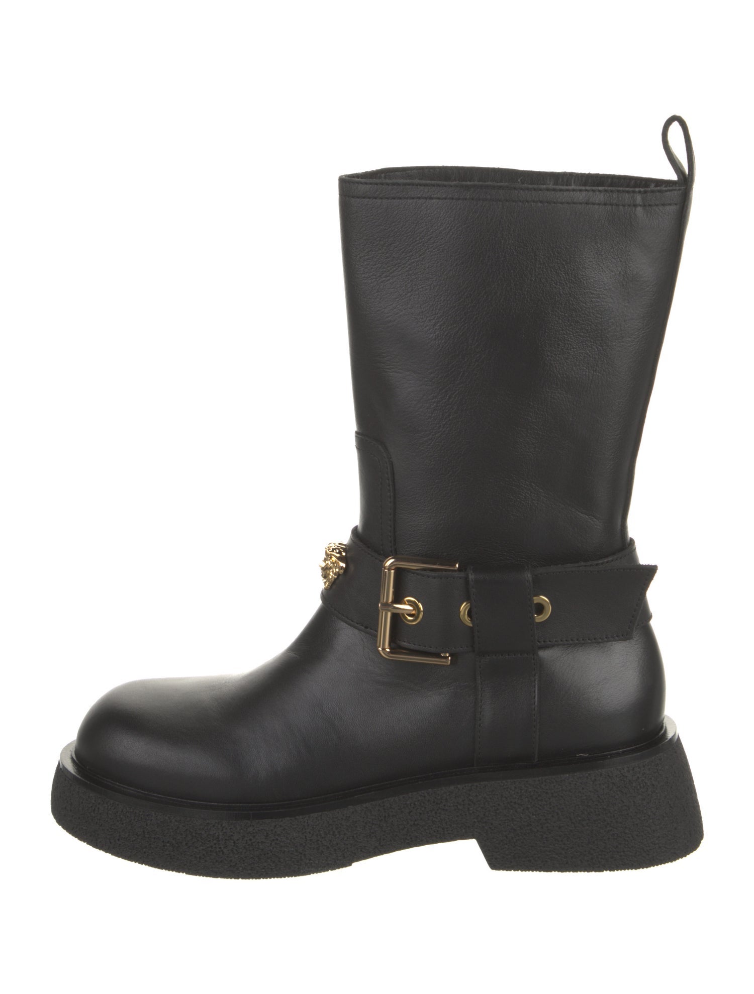Versace Leather Moto Boots
