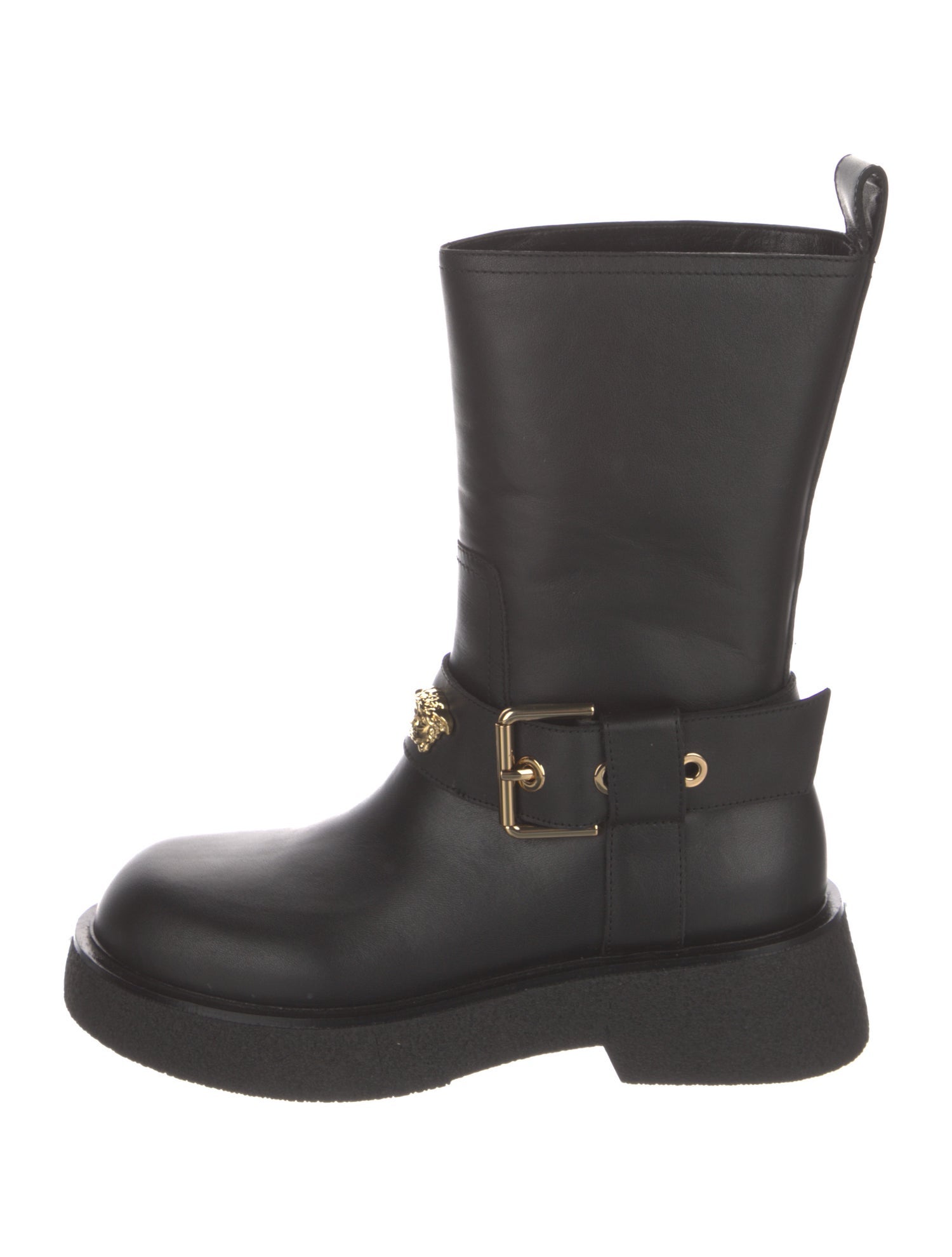 Versace Leather Moto Boots w/ Tags