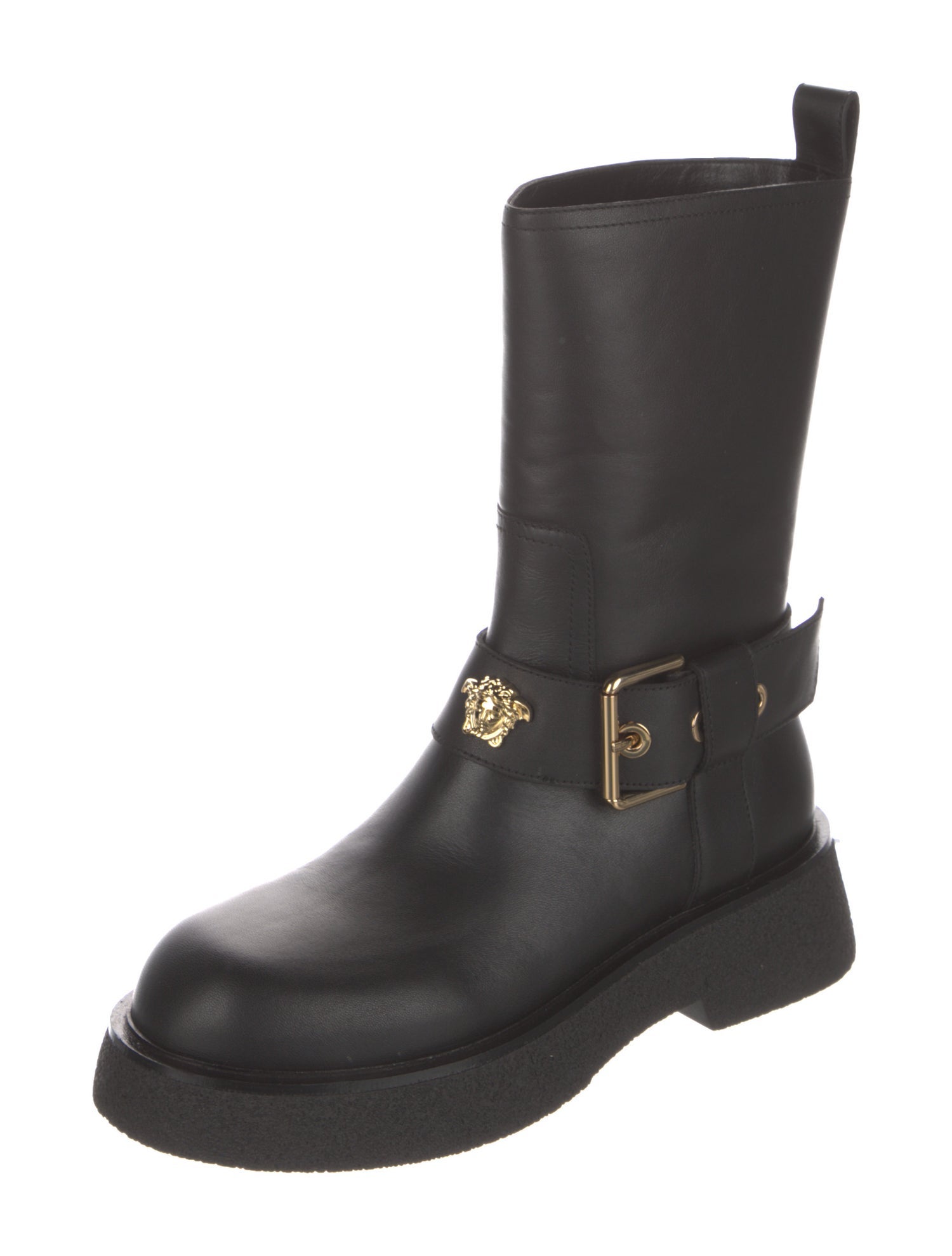 Versace Leather Moto Boots w/ Tags