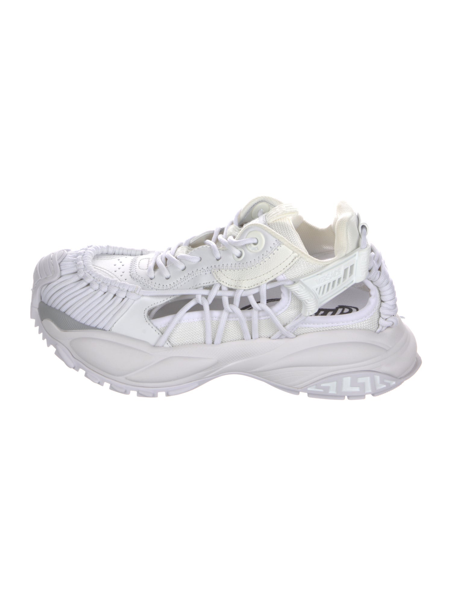 Versace Leather Cutout Accent Sneakers w/ Tags