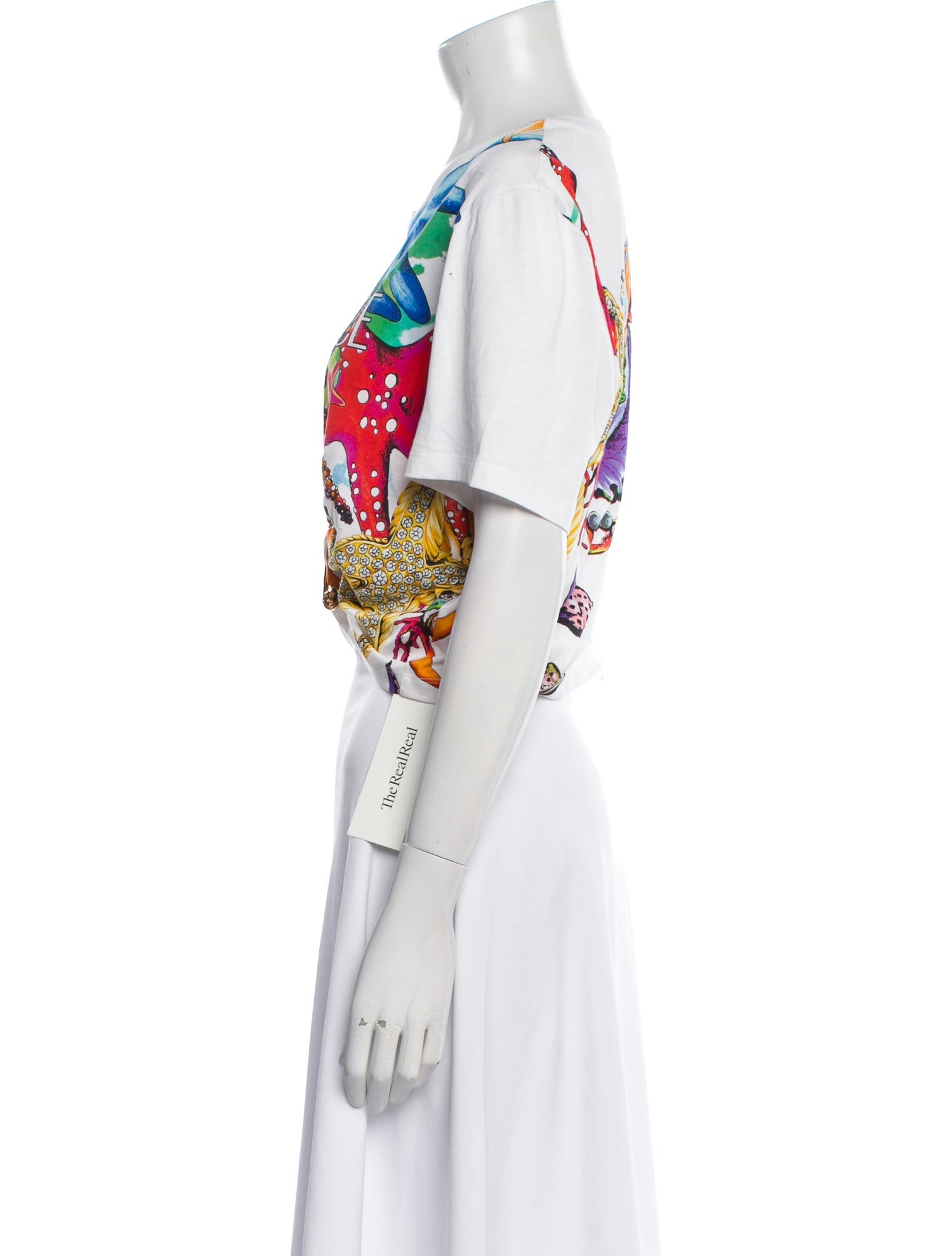 Versace Graphic Print Crew Neck Crop Top