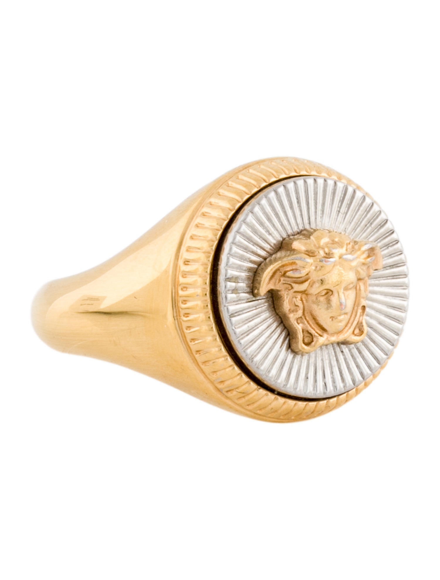 Versace Two-Tone La Medusa Signet Ring
