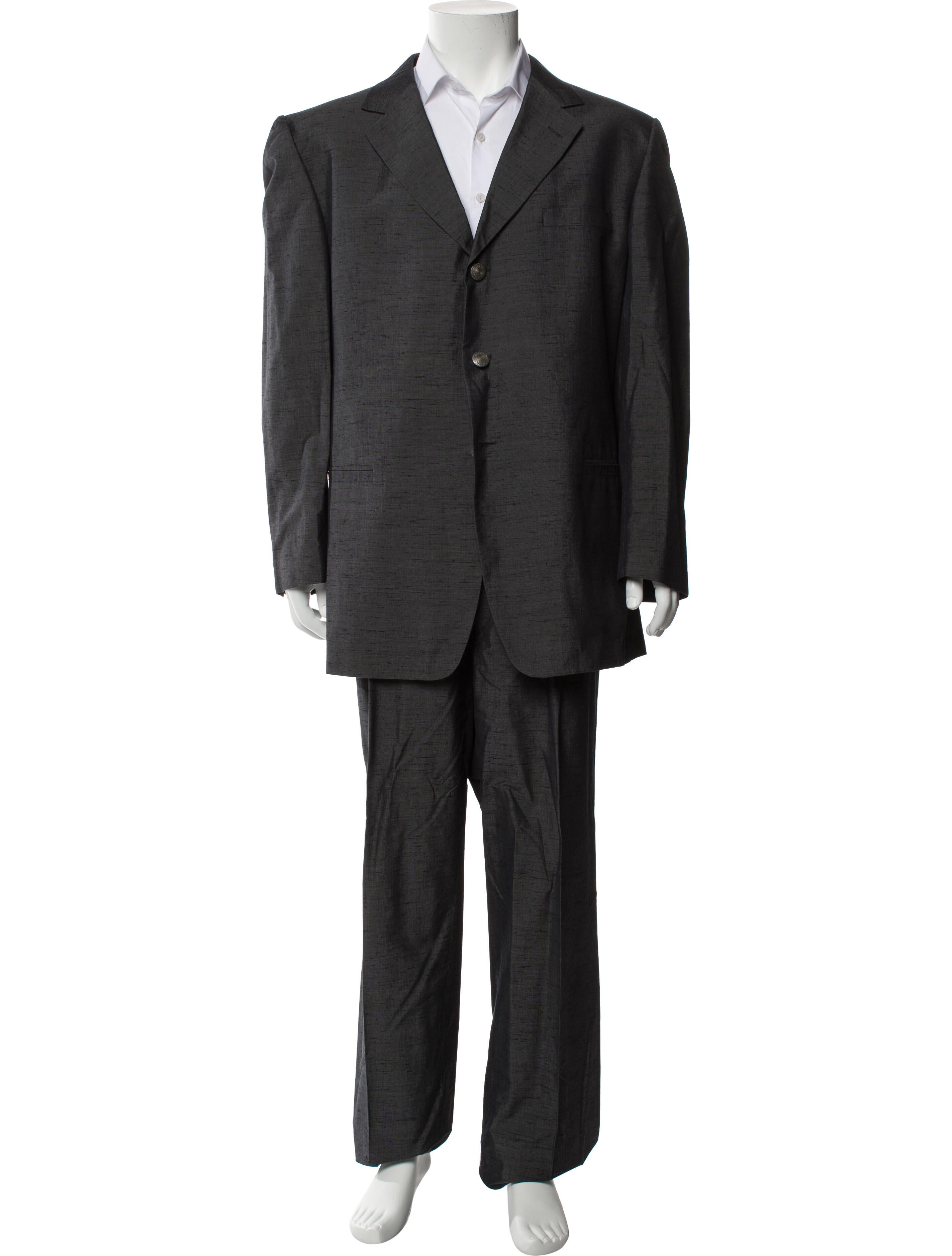 V2 Versace Classic Slubbed Silk Suit