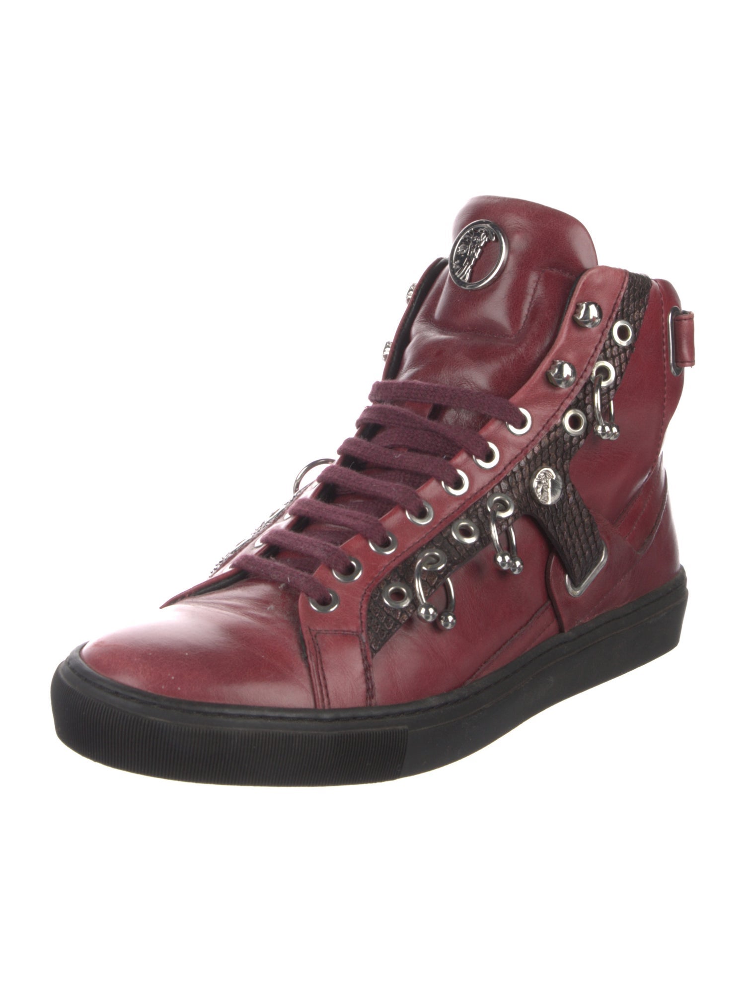 Versace Leather Lace-Up Boots