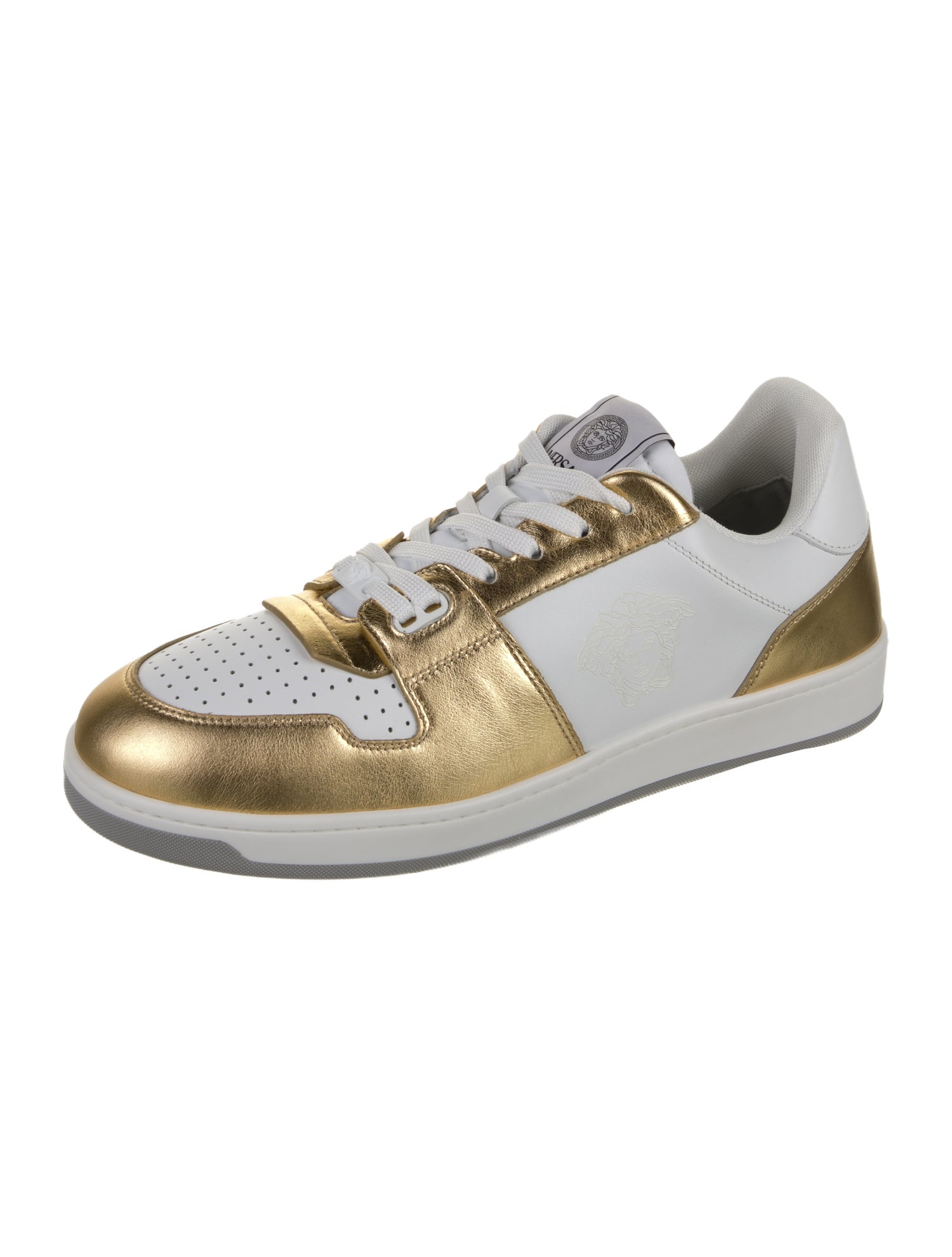 Versace Leather Colorblock Pattern Sneakers