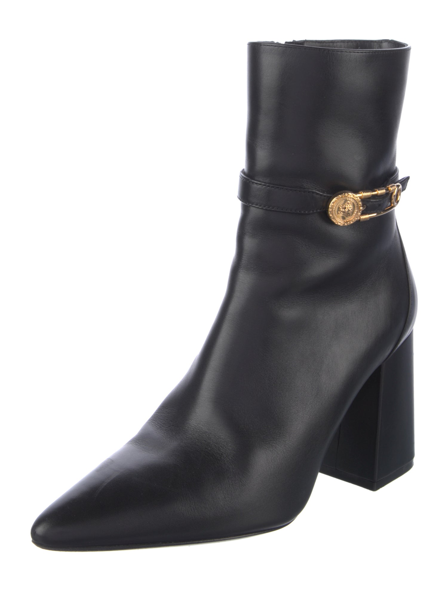 Versace Medusa Insignia Leather Boots