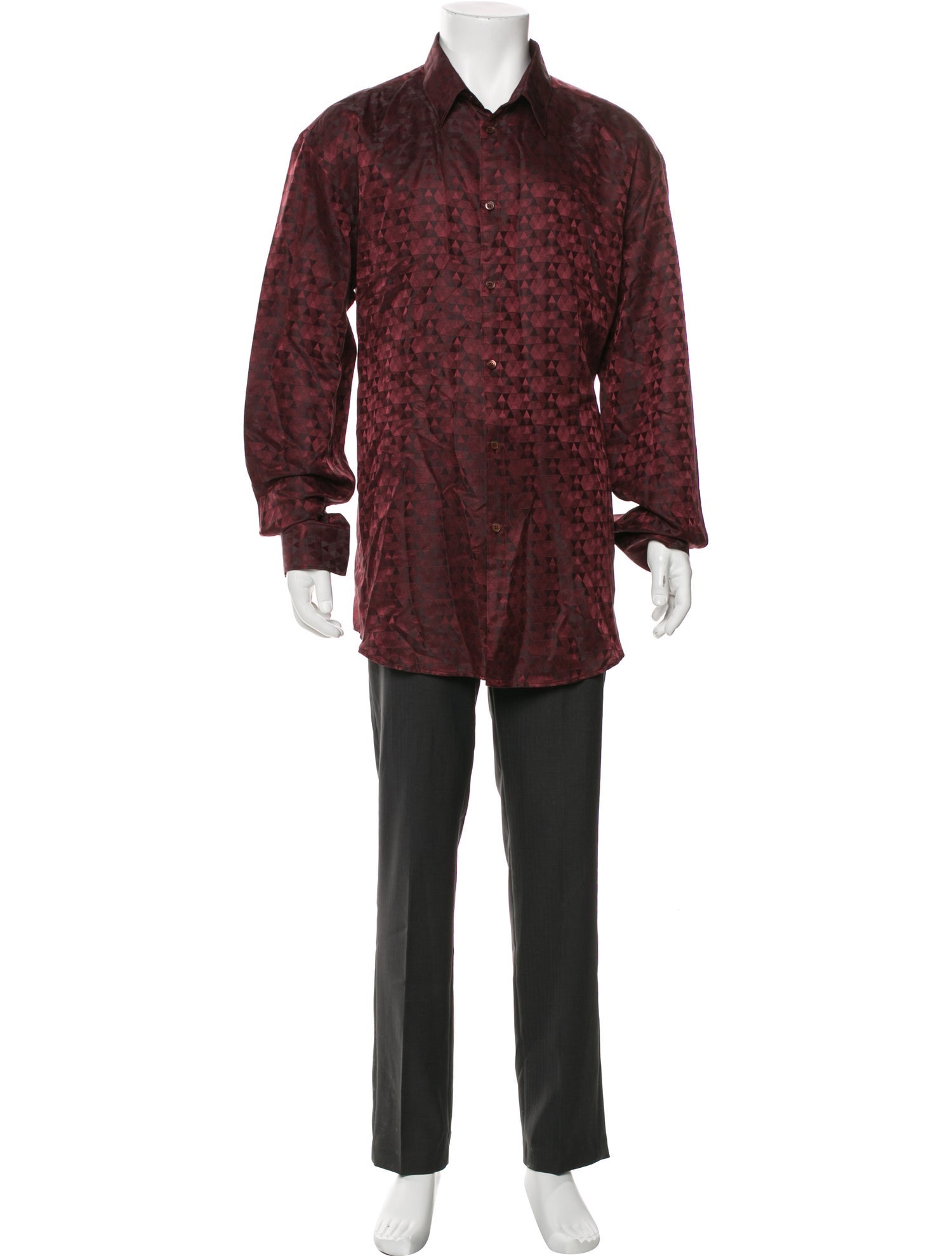 Versace Printed Long Sleeve Dress Shirt