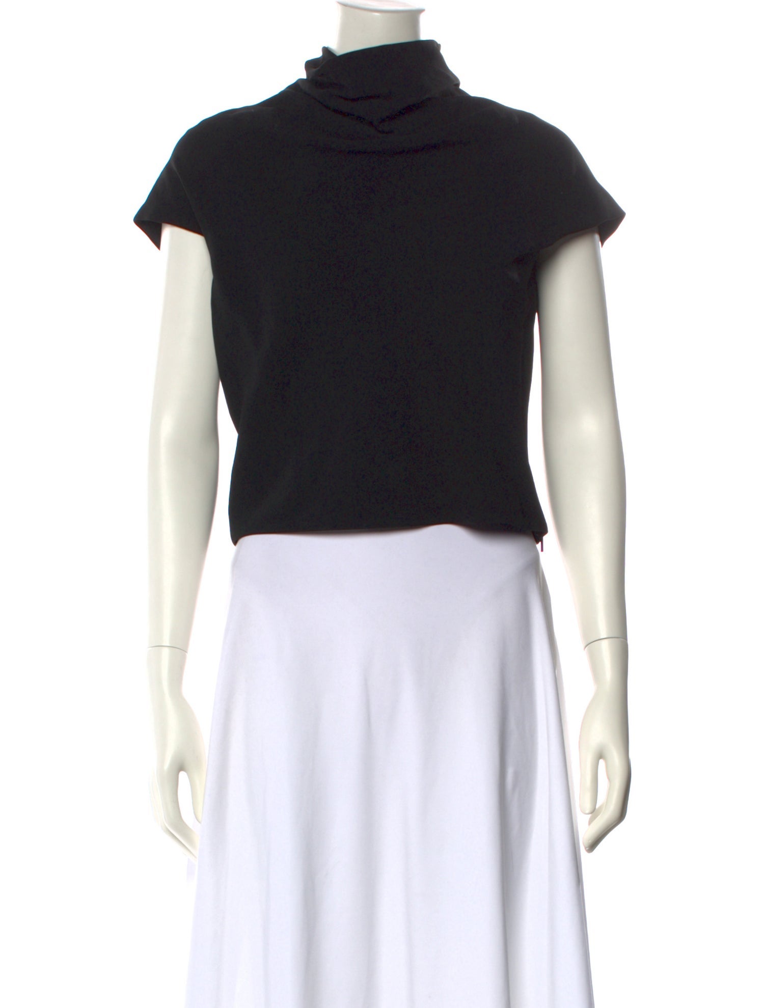 Versace Turtleneck Short Sleeve Crop Top