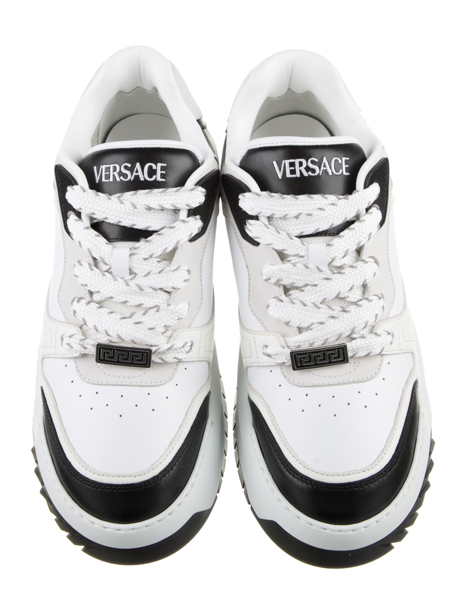 Versace Leather Colorblock Pattern Sneakers
