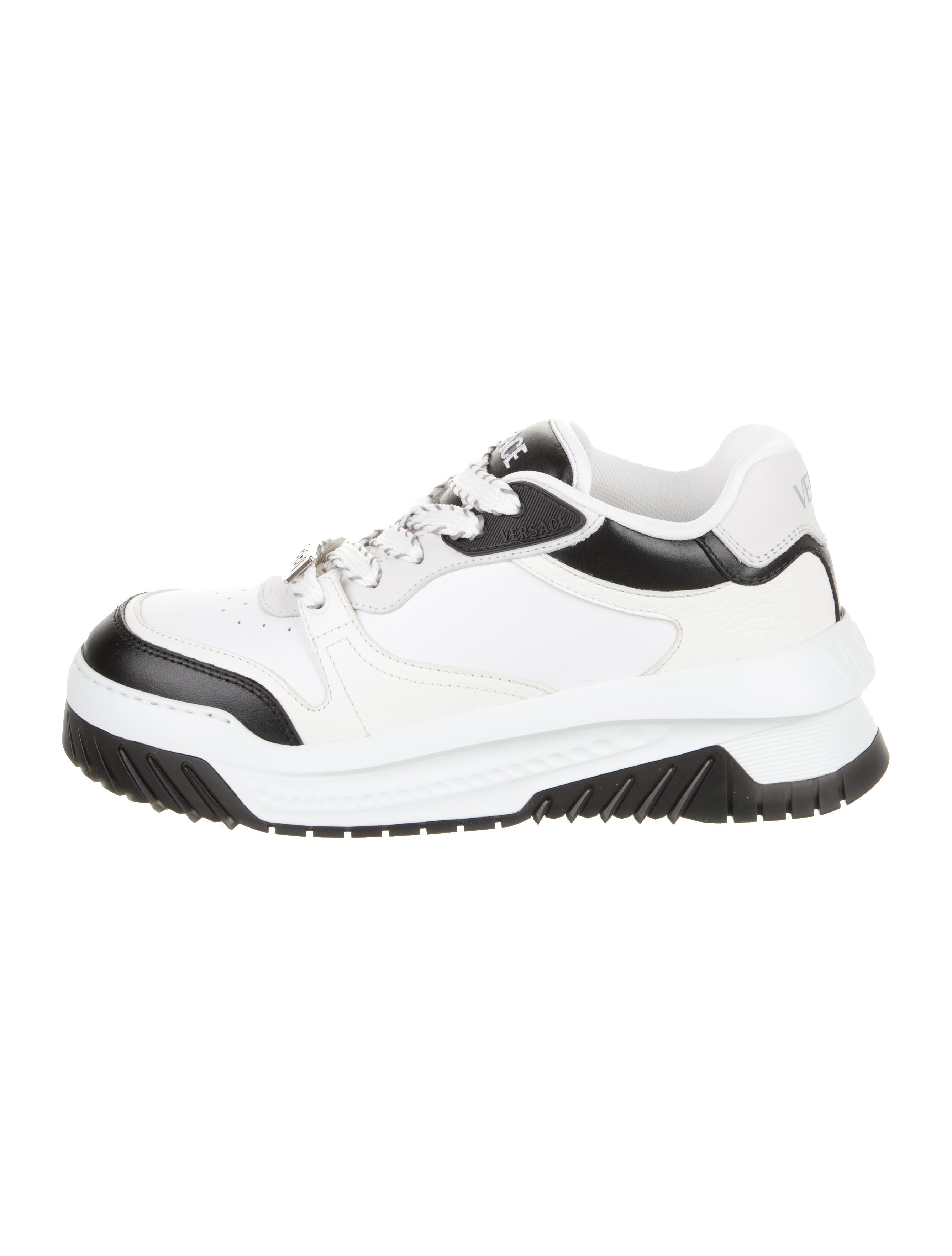 Versace Leather Colorblock Pattern Sneakers