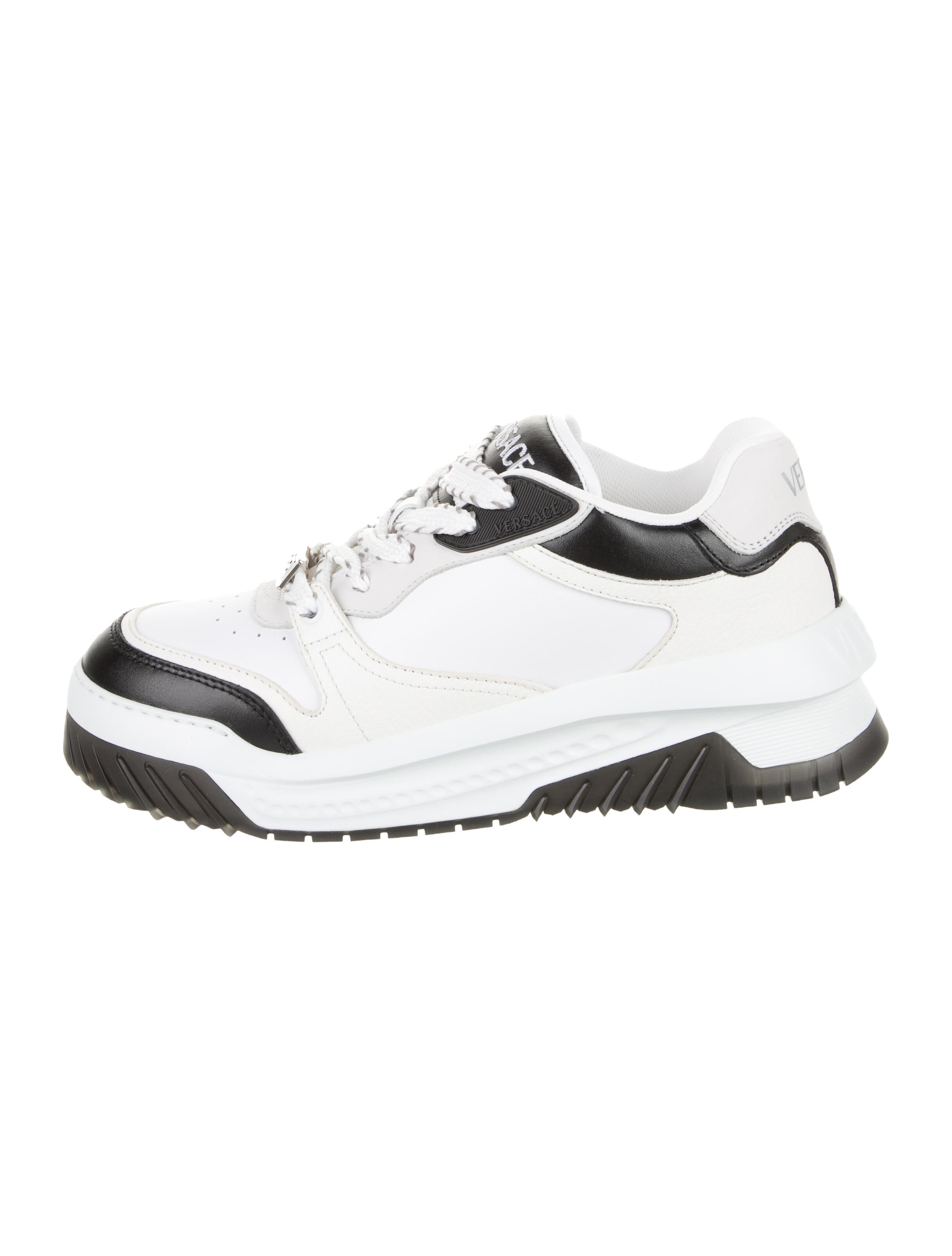 Versace Leather Colorblock Pattern Chunky Sneakers