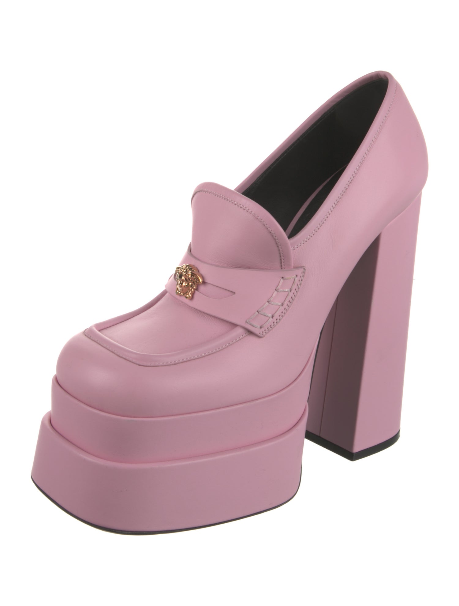 Versace Medusa Insignia Leather Pumps