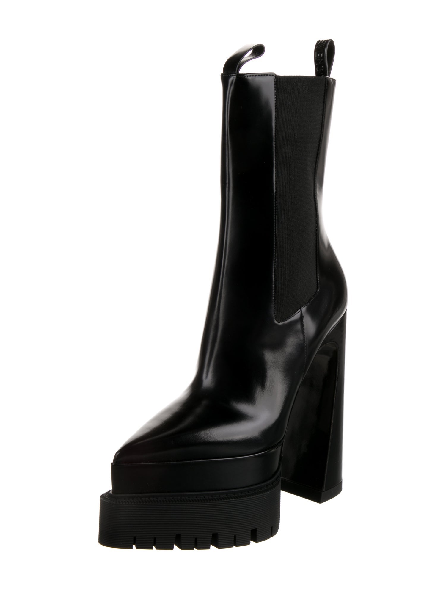 Versace Medusa Insignia Leather Chelsea Boots