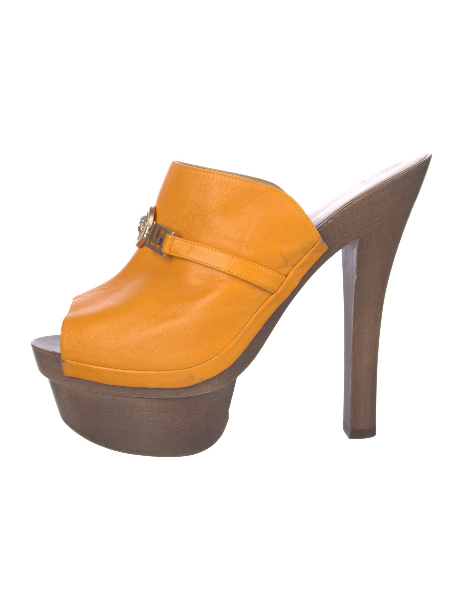 Versace Medusa Insignia Leather Mules