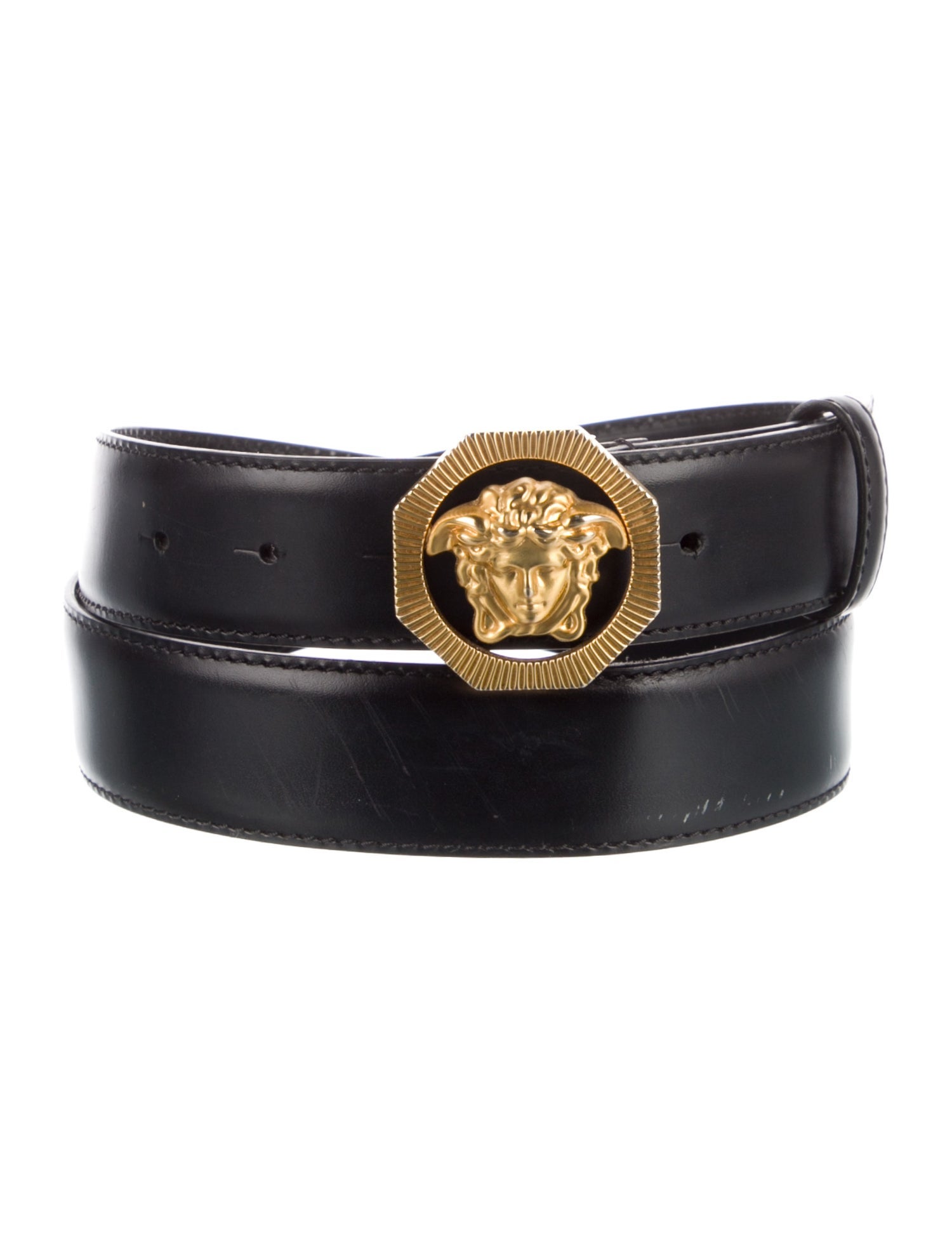 Versace Medusa Insignia Leather Waist Belt