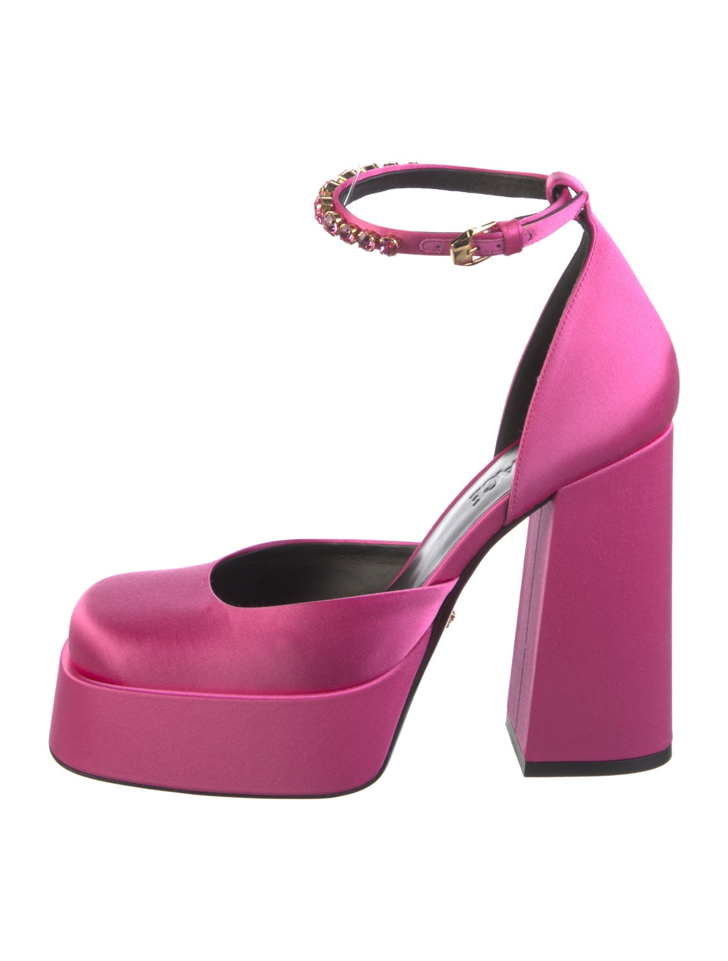 Versace Medusa Insignia Satin D'Orsay Pumps